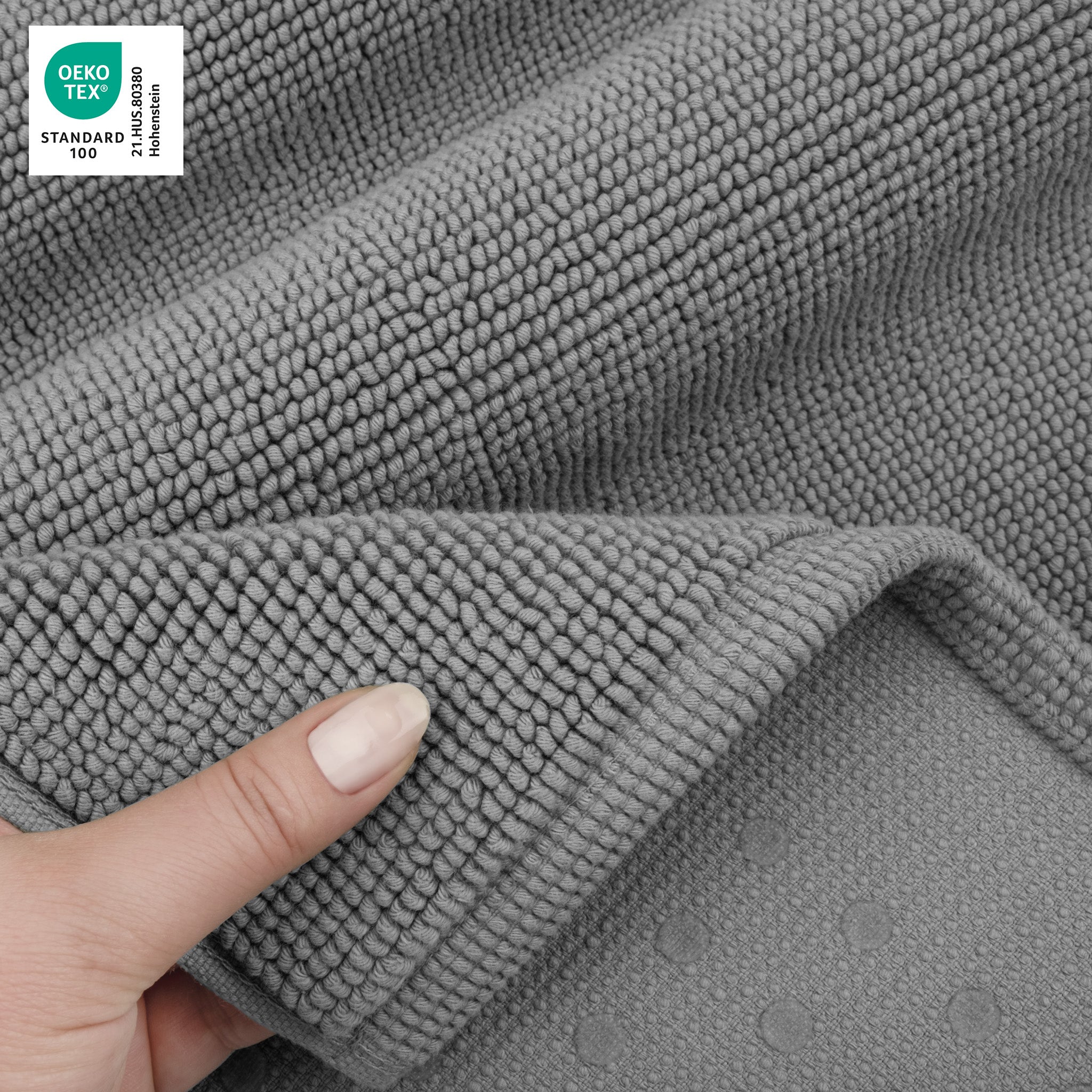 American Soft Linen 100% Cotton Bath Mat Rugs, 20x34 inches Slip Resistant Bottom Base Bath Mats for Bathroom