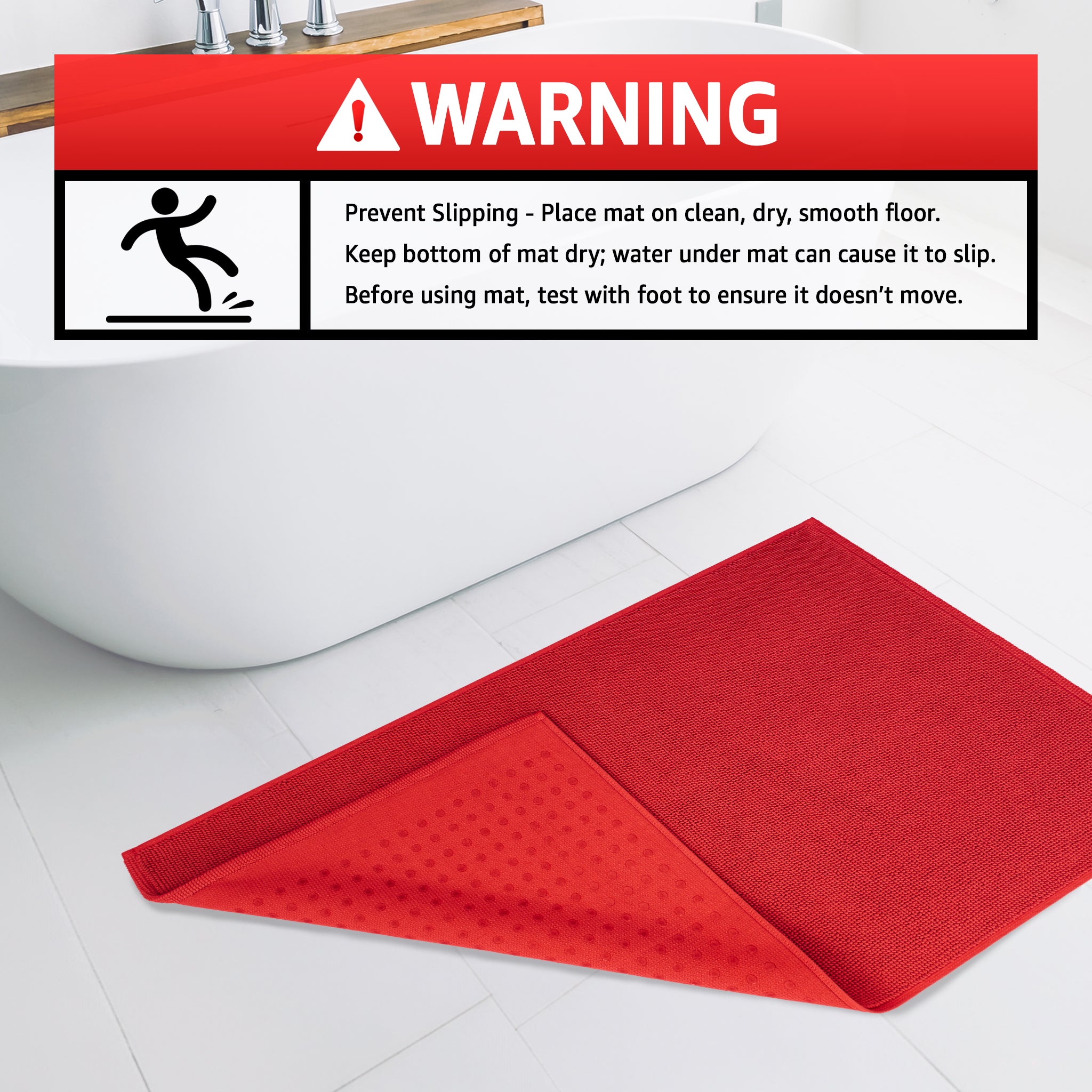 American Soft Linen 100% Cotton Bath Mat Rugs, 20x34 inches with Silicone Backing, Soft Absorbent Grip-Enhanced Bath Mats for Bathroom - 35 Set Case Pack