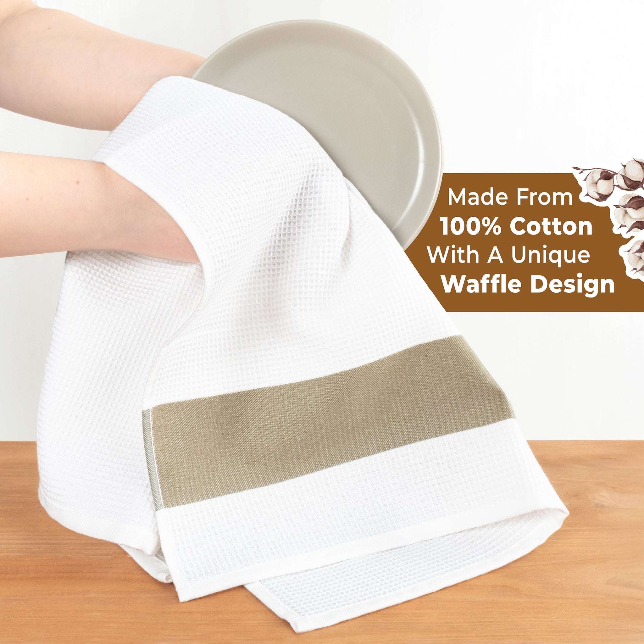 American Soft Linen 4 Packed Dish Towels, 100% Cotton Dish Cloths for Kitchen (BEST PRICE💖 )