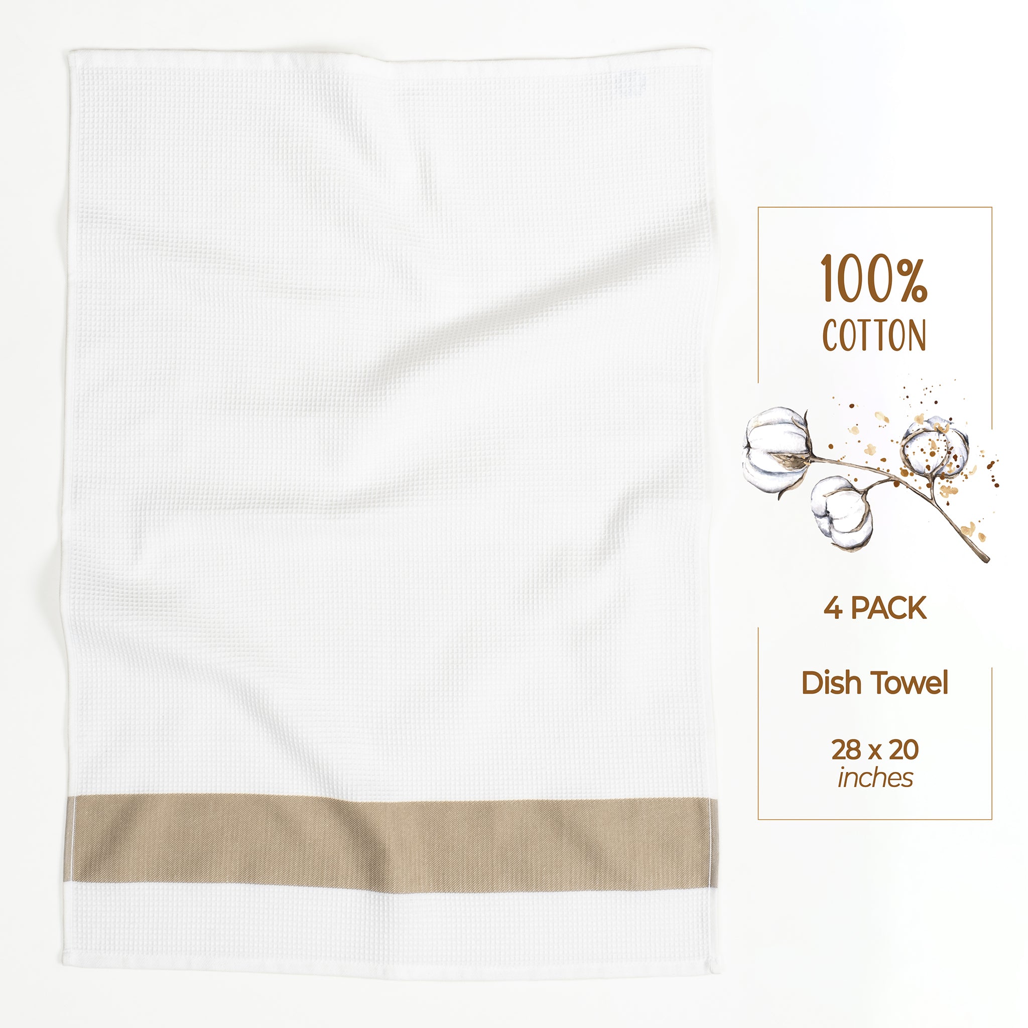 American Soft Linen 4 Packed Dish Towels, 100% Cotton Dish Cloths for Kitchen (BEST PRICE💖 )