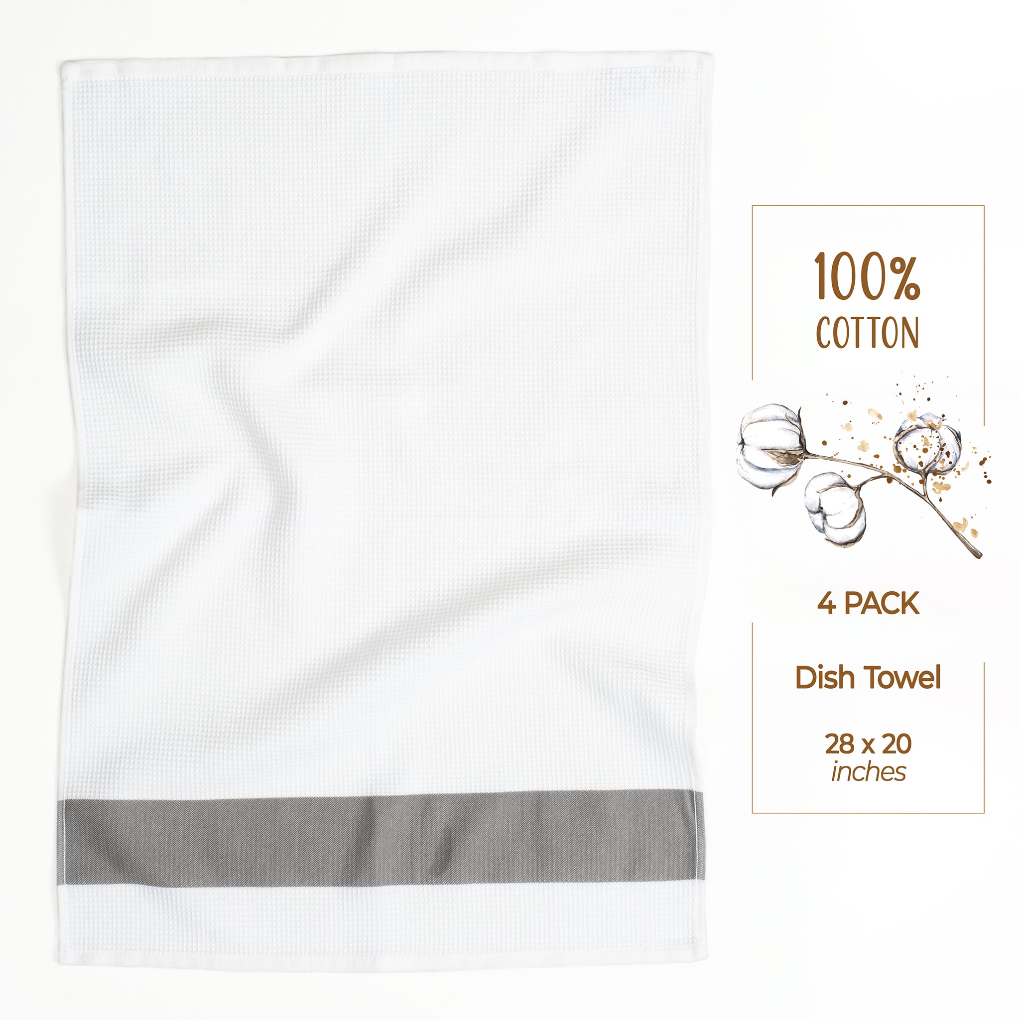 American Soft Linen 4 Packed Dish Towels, 100% Cotton Dish Cloths for Kitchen (BEST PRICE💖 )