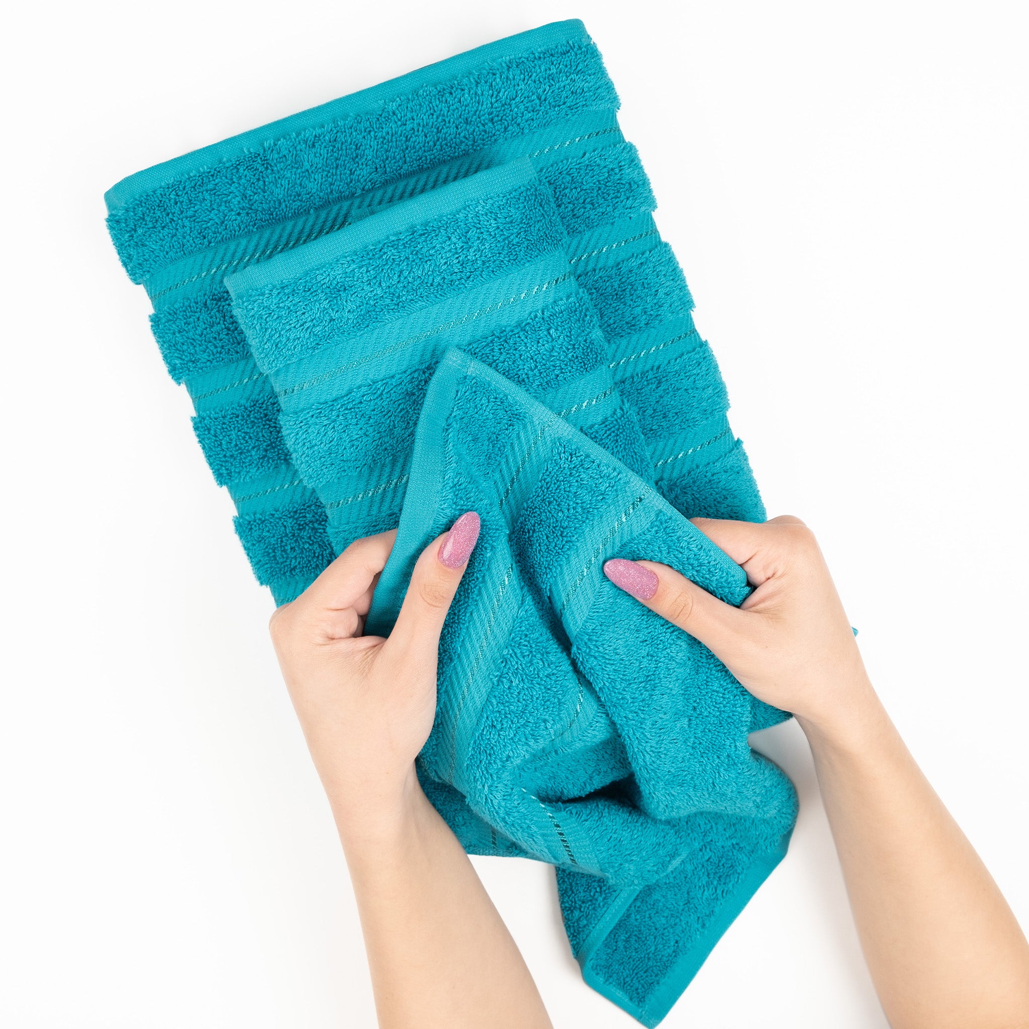 American Soft Linen 6 Piece Best Bath Towels Set 100% Cotton Turkish Towels with 20 Different Colors Aqua-Blue-5