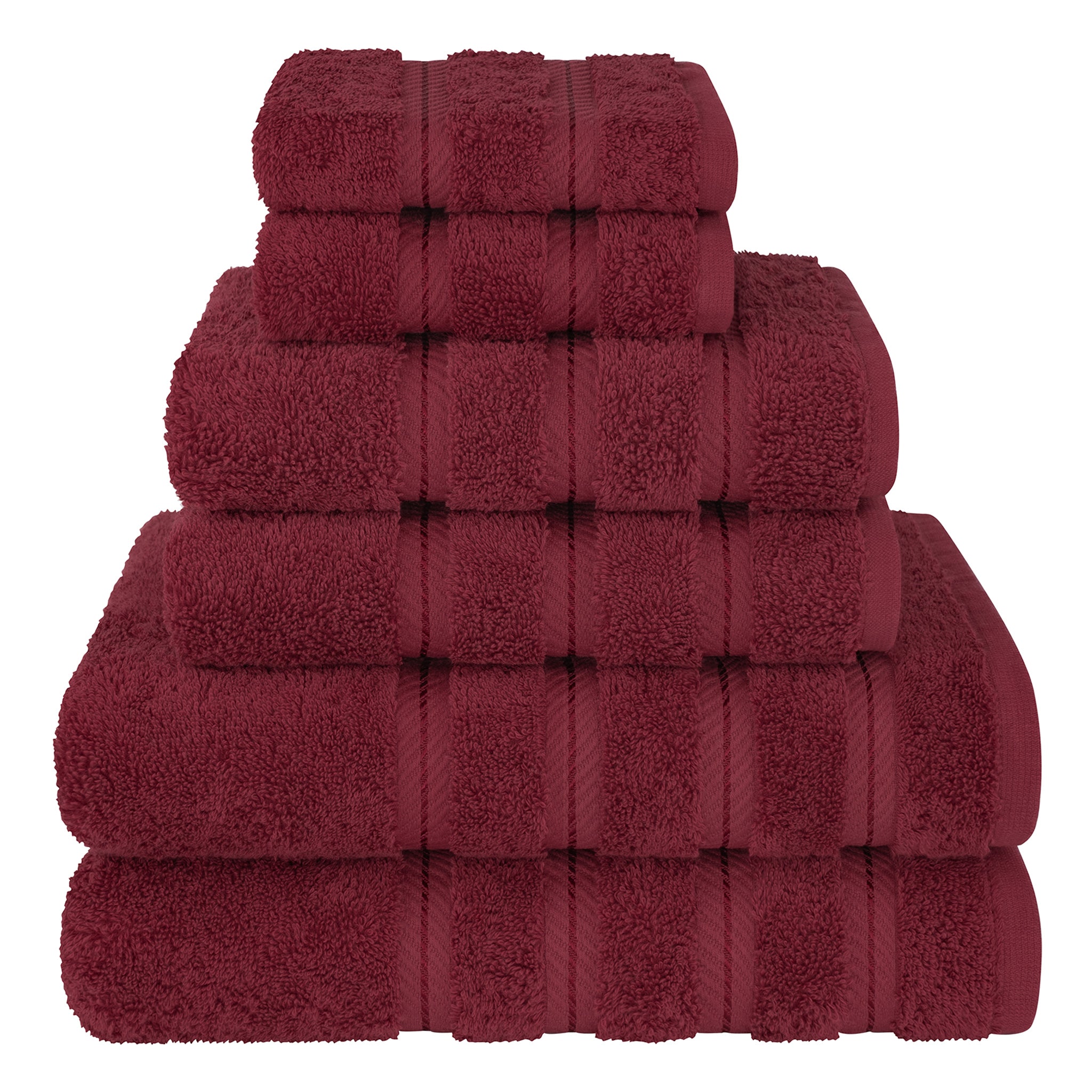 American Soft Linen 6 Piece Best Bath Towels Set 100% Cotton Turkish Towels with 20 Different Colors Bordeaux-Red-1