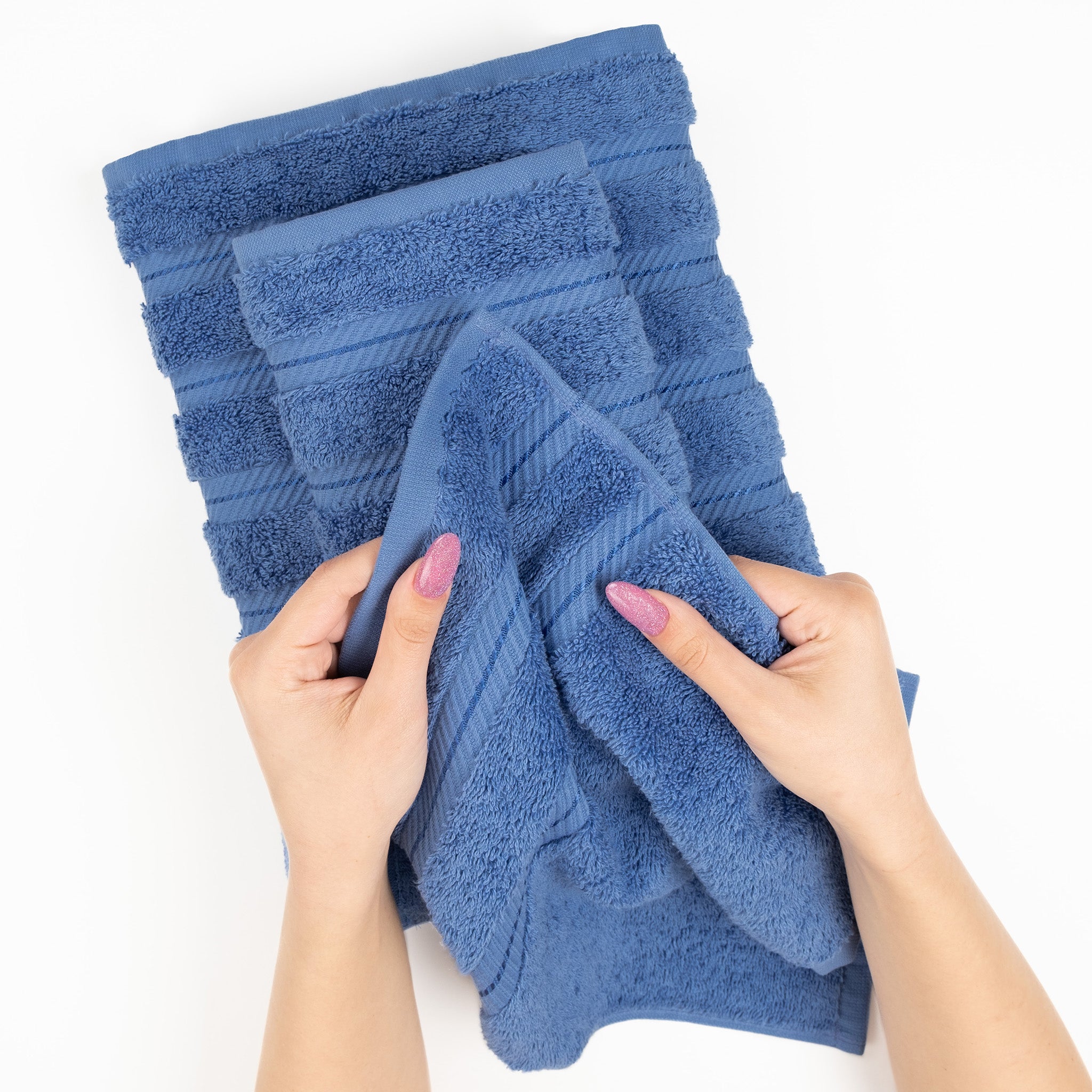 American Soft Linen 6 Piece Best Bath Towels Set 100% Cotton Turkish Towels with 20 Different Colors Electric-Blue-5