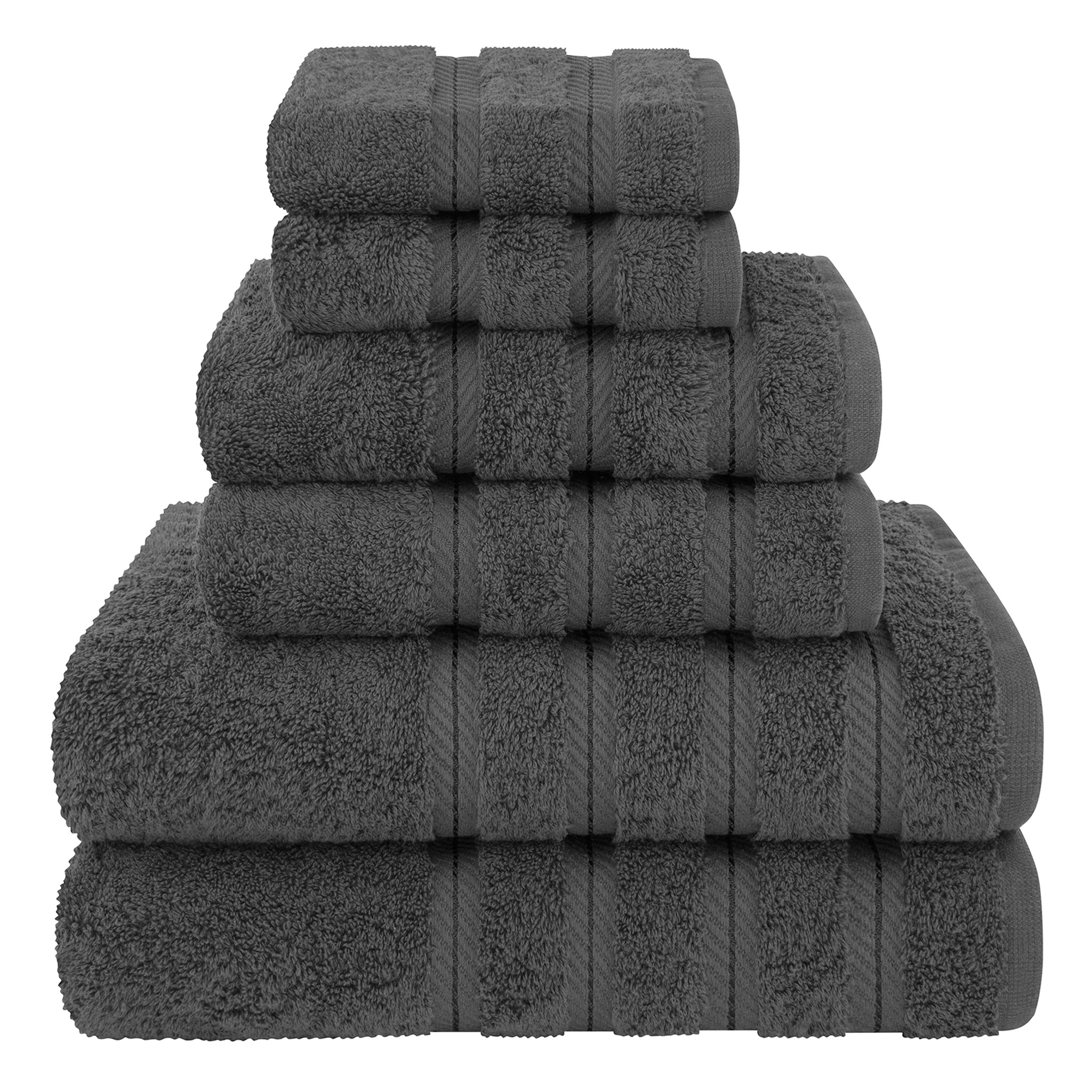 American Soft Linen 6 Piece Best Bath Towels Set 100% Cotton Turkish Towels with 20 Different Colors Gray-1