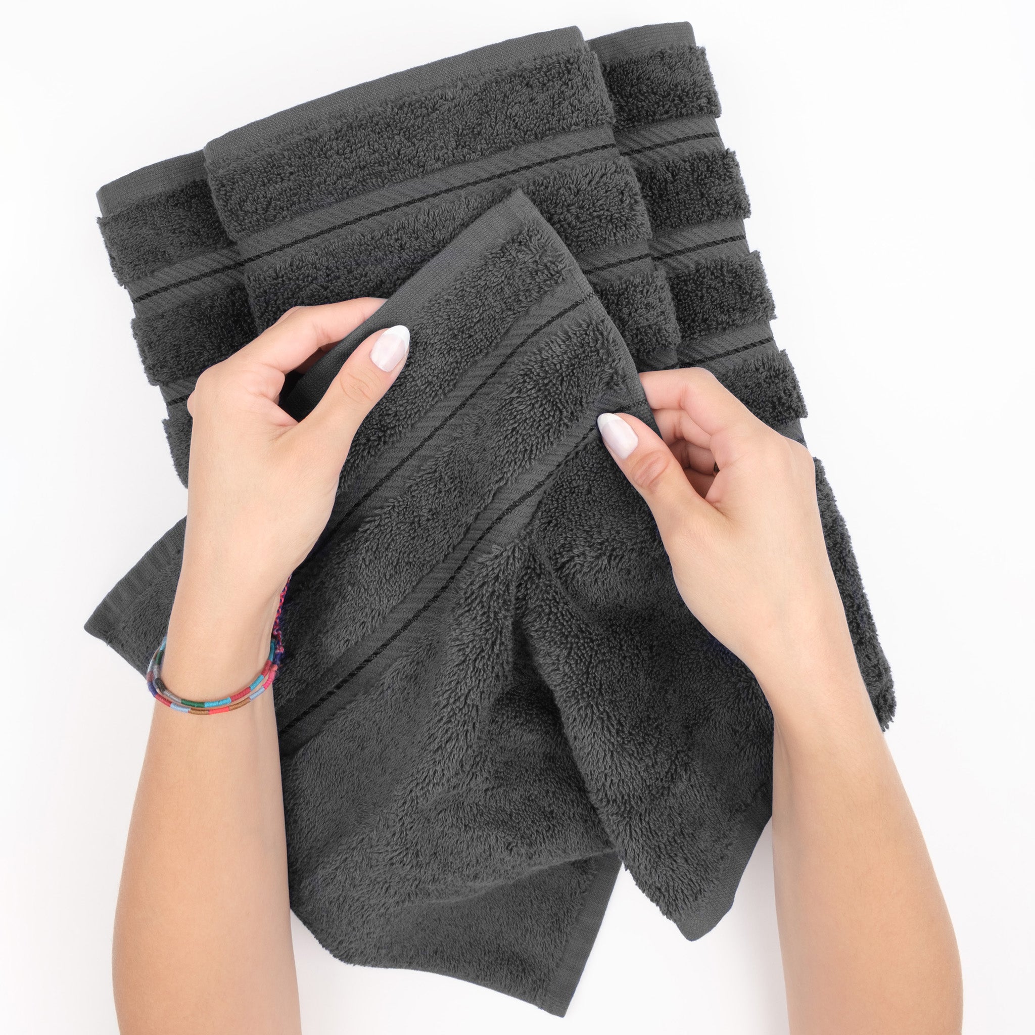 American Soft Linen 6 Piece Best Bath Towels Set 100% Cotton Turkish Towels with 20 Different Colors Gray-5