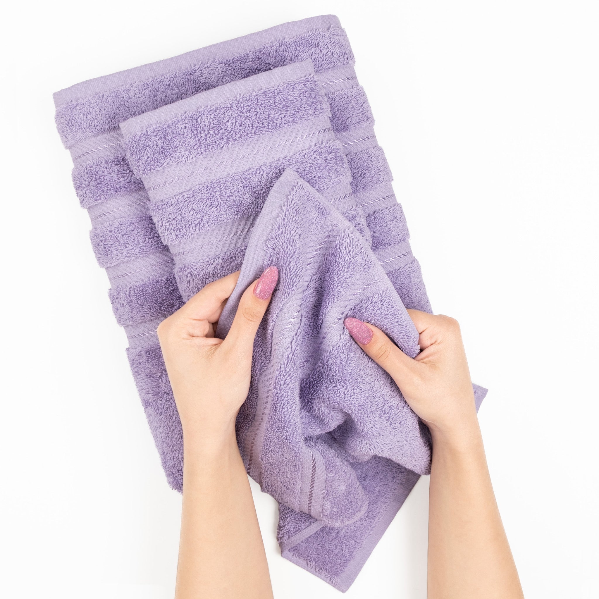 American Soft Linen 6 Piece Best Bath Towels Set 100% Cotton Turkish Towels with 20 Different Colors Lilac-5
