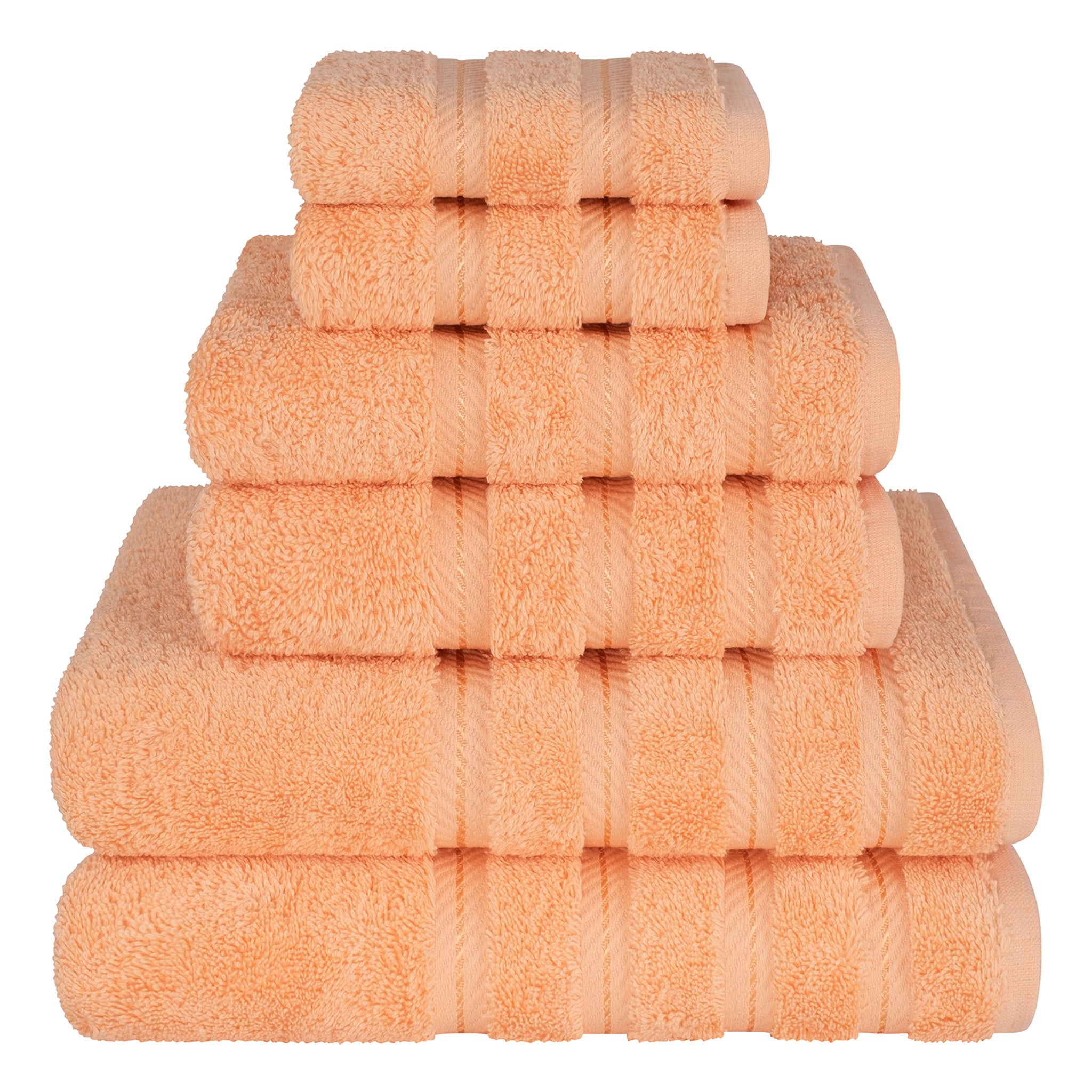 American Soft Linen 6 Piece Best Bath Towels Set 100% Cotton Turkish Towels with 20 Different Colors Malibu-Peach-1