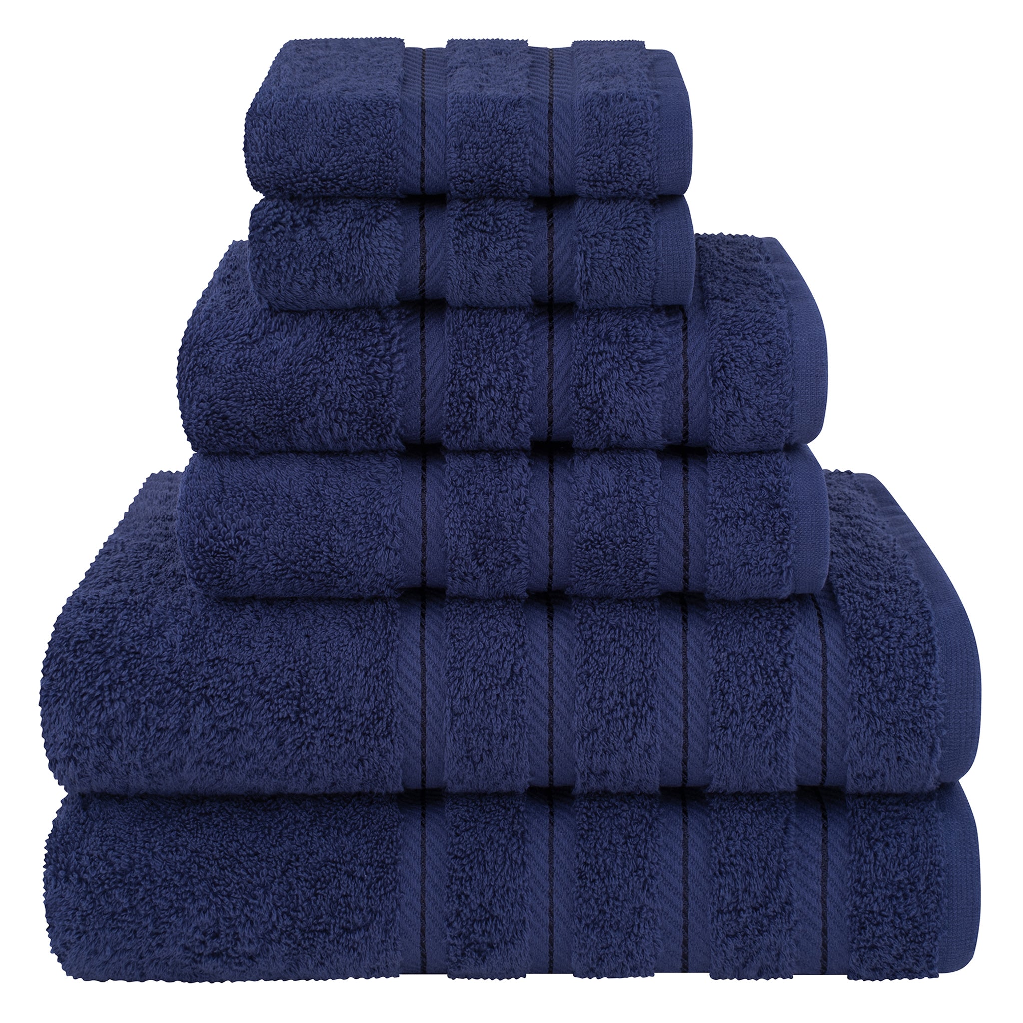 American Soft Linen 6 Piece Best Bath Towels Set 100% Cotton Turkish Towels with 20 Different Colors Navy-Blue-1