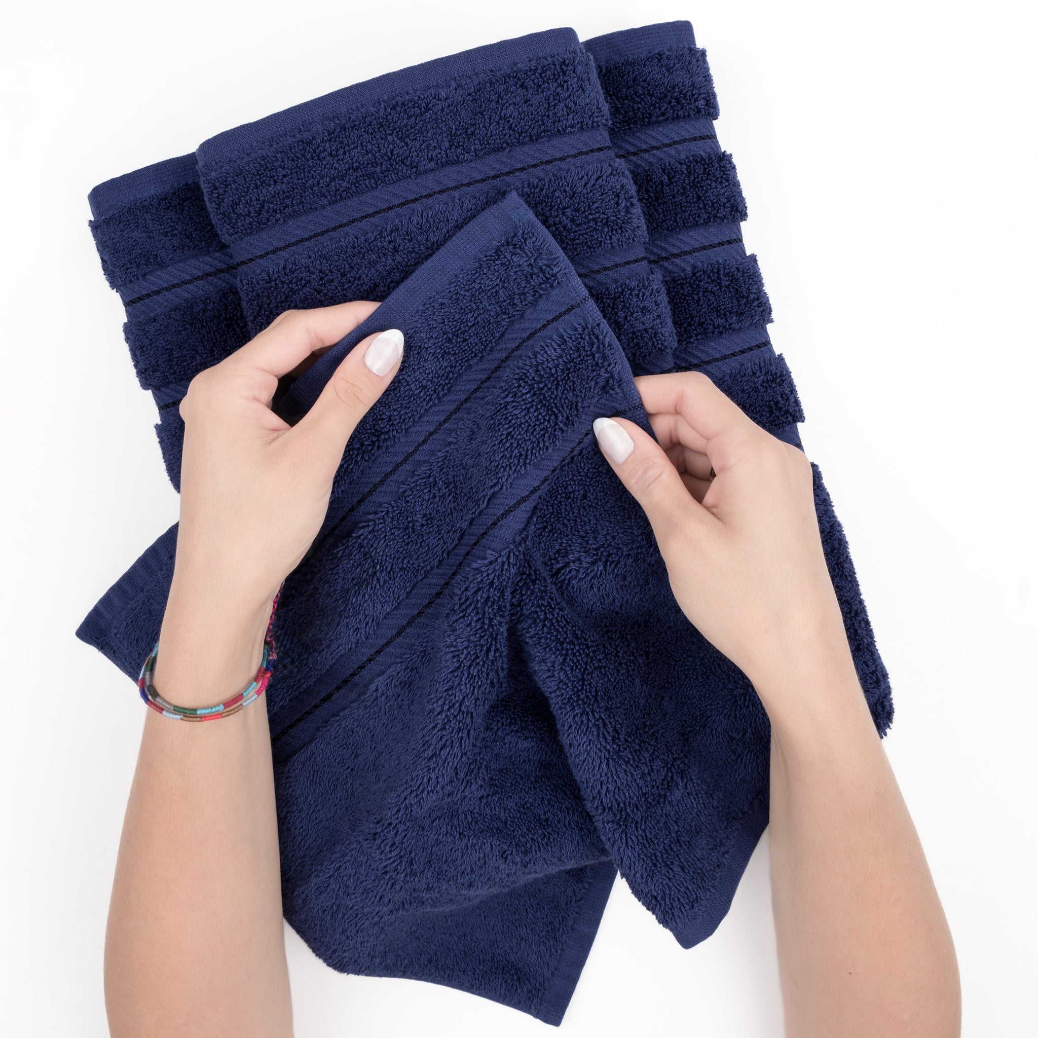 American Soft Linen 6 Piece Best Bath Towels Set 100% Cotton Turkish Towels with 20 Different Colors Navy-Blue-5