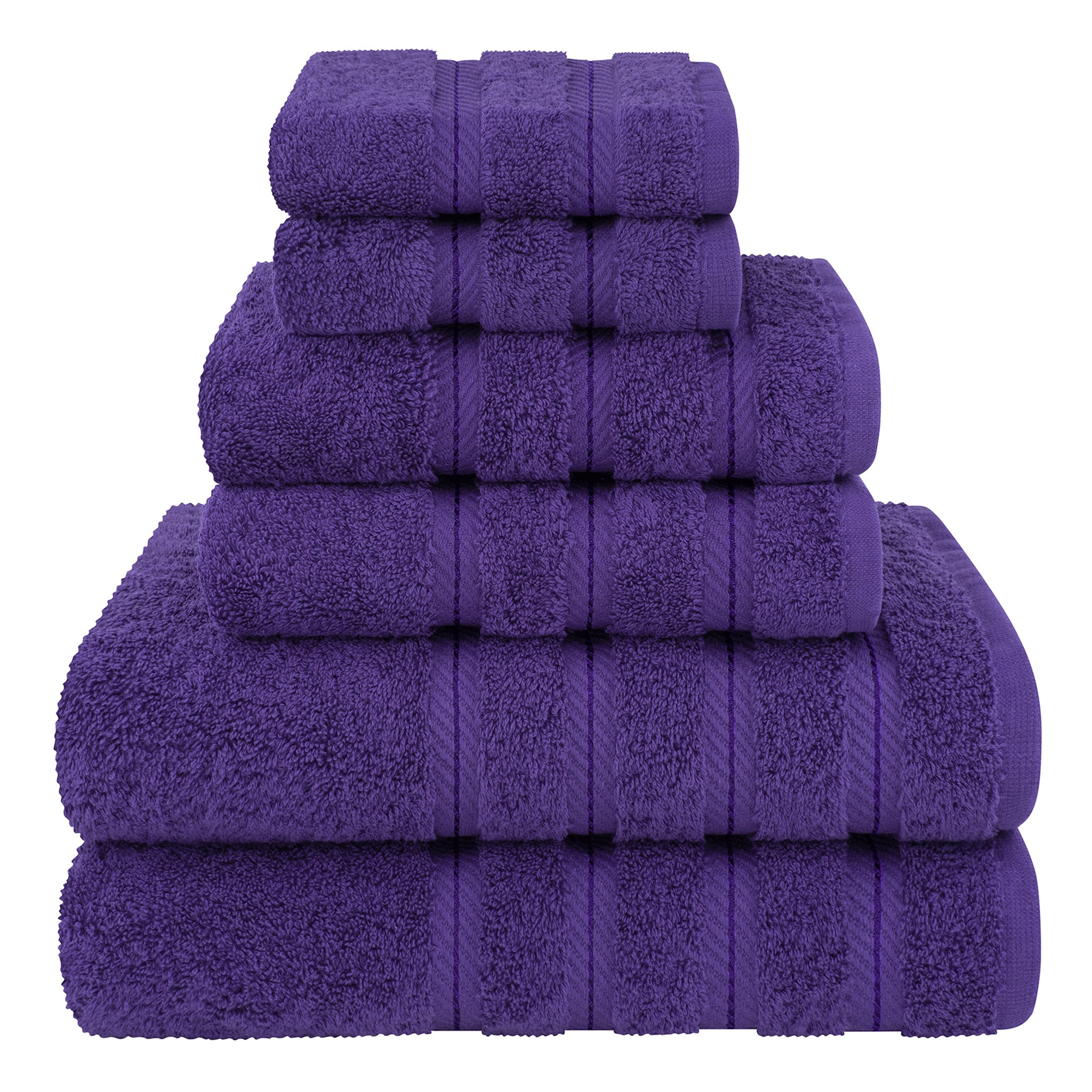 American Soft Linen 6 Piece Best Bath Towels Set 100% Cotton Turkish Towels with 20 Different Colors Purple-1
