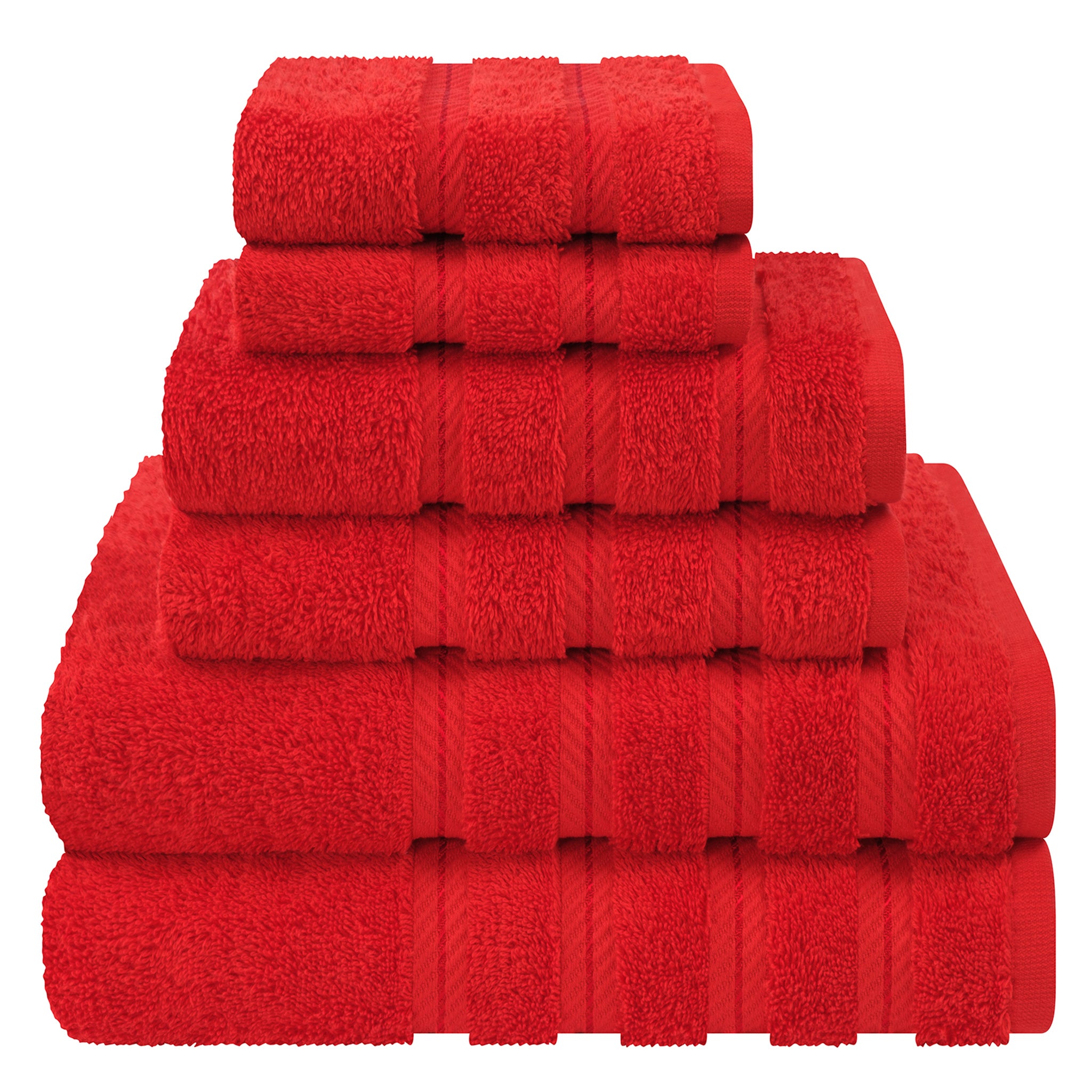 American Soft Linen 6 Piece Best Bath Towels Set 100% Cotton Turkish Towels with 20 Different Colors Red-1