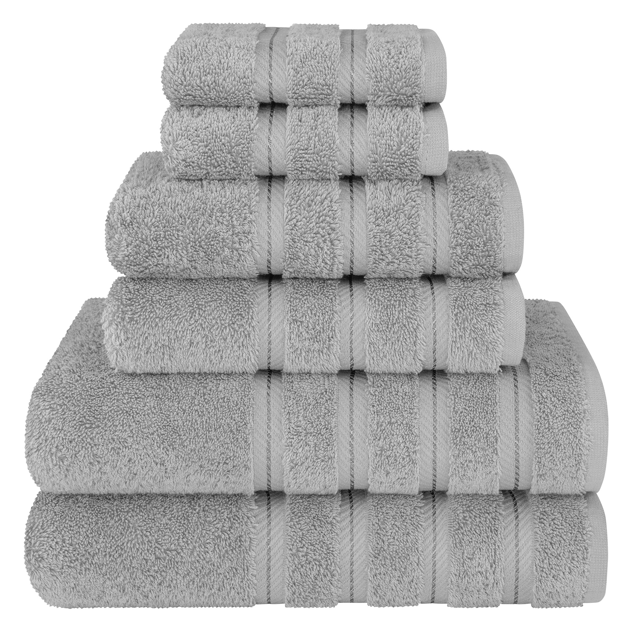 American Soft Linen 6 Piece Best Bath Towels Set 100% Cotton Turkish Towels with 20 Different Colors Rockridge-Gray-1