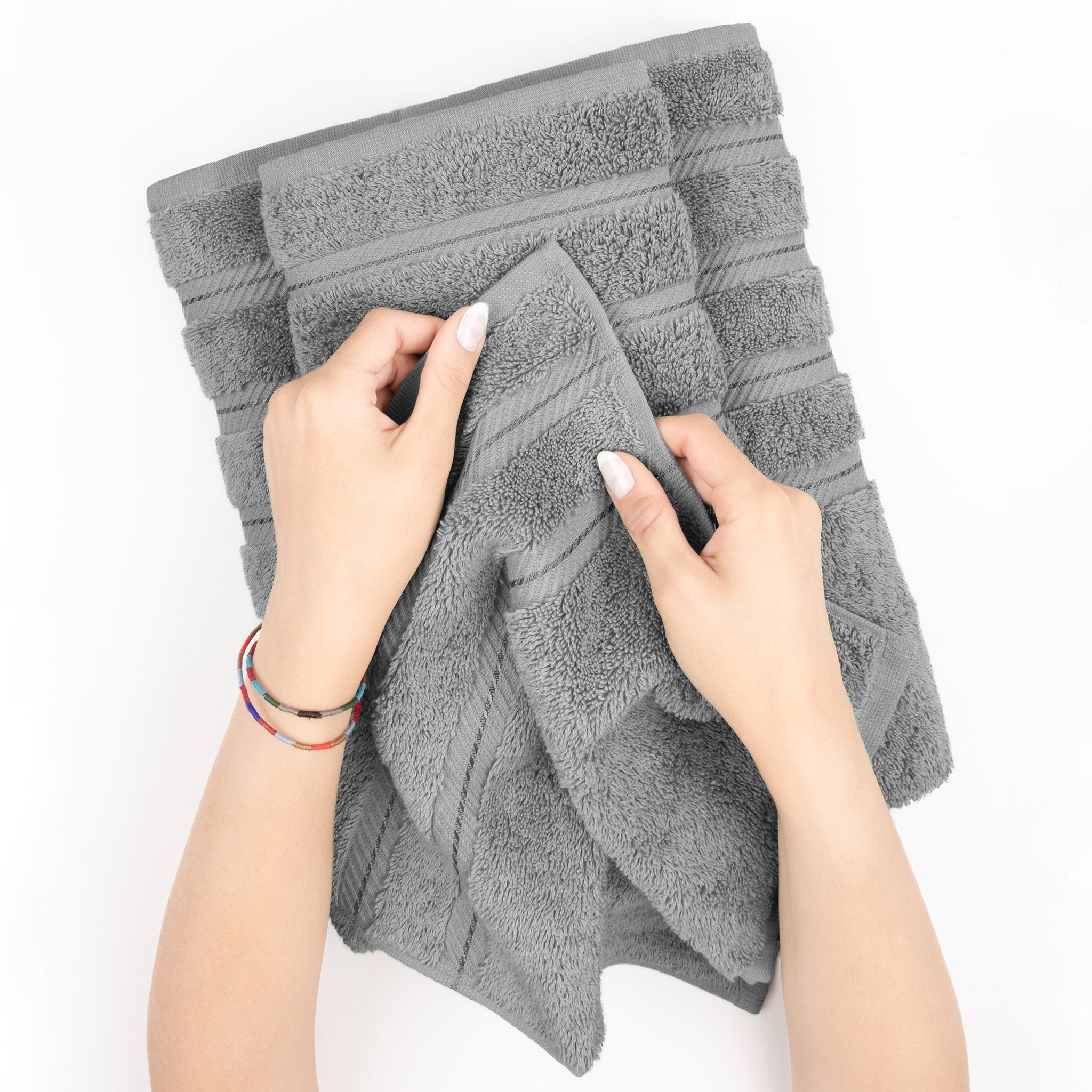 American Soft Linen 6 Piece Best Bath Towels Set 100% Cotton Turkish Towels with 20 Different Colors Rockridge-Gray-5