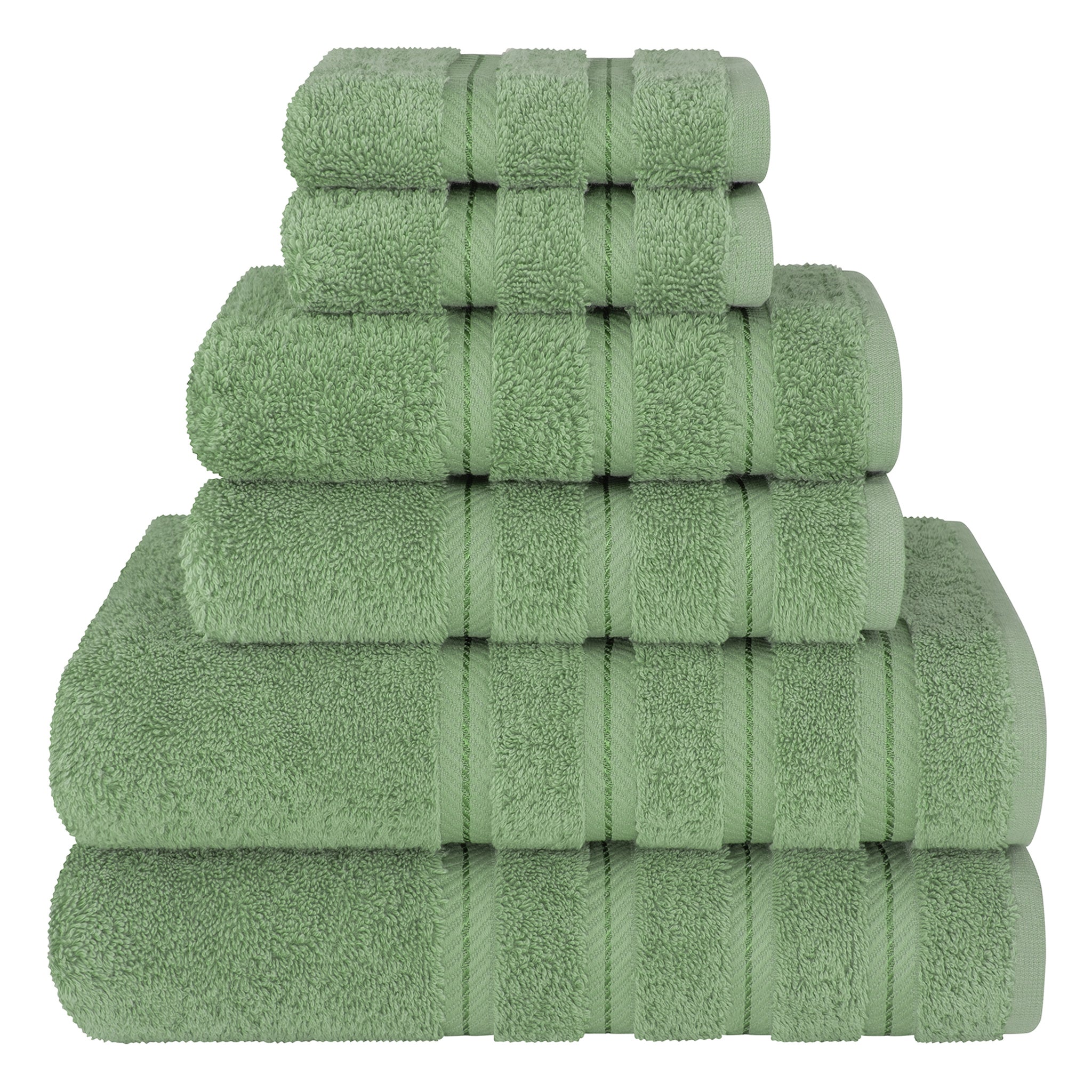 American Soft Linen 6 Piece Best Bath Towels Set 100% Cotton Turkish Towels with 20 Different Colors Sage-Green-1