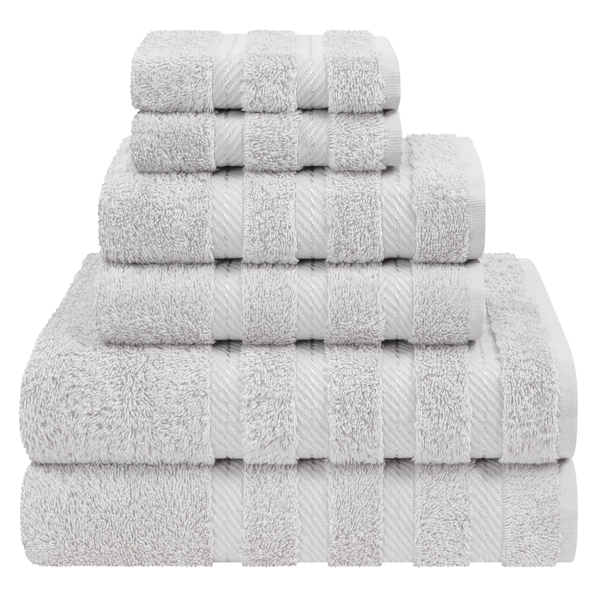 American Soft Linen 6 Piece Best Bath Towels Set 100% Cotton Turkish Towels with 20 Different Colors Silver-Gray-1