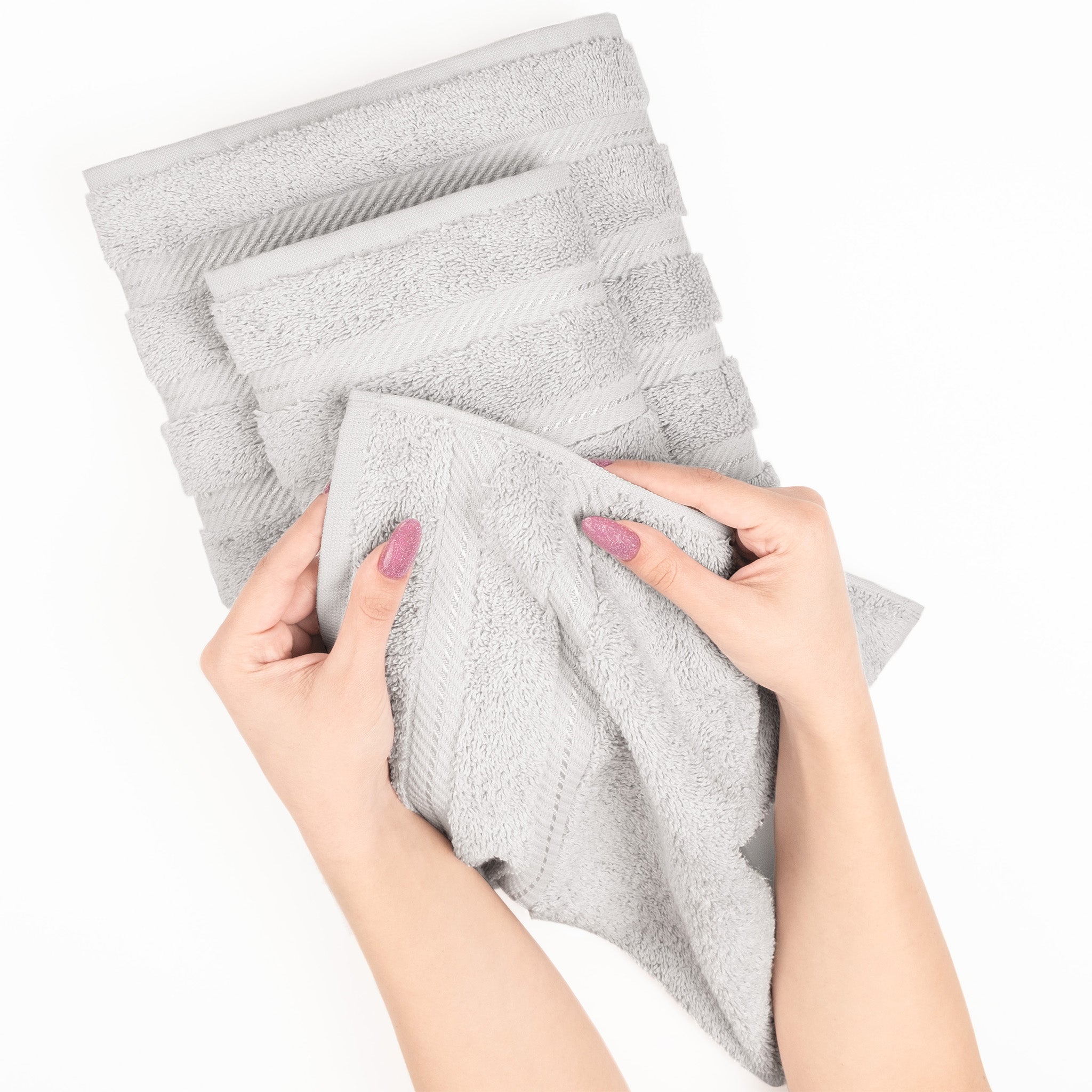 American Soft Linen 6 Piece Best Bath Towels Set 100% Cotton Turkish Towels with 20 Different Colors Silver-Gray-5