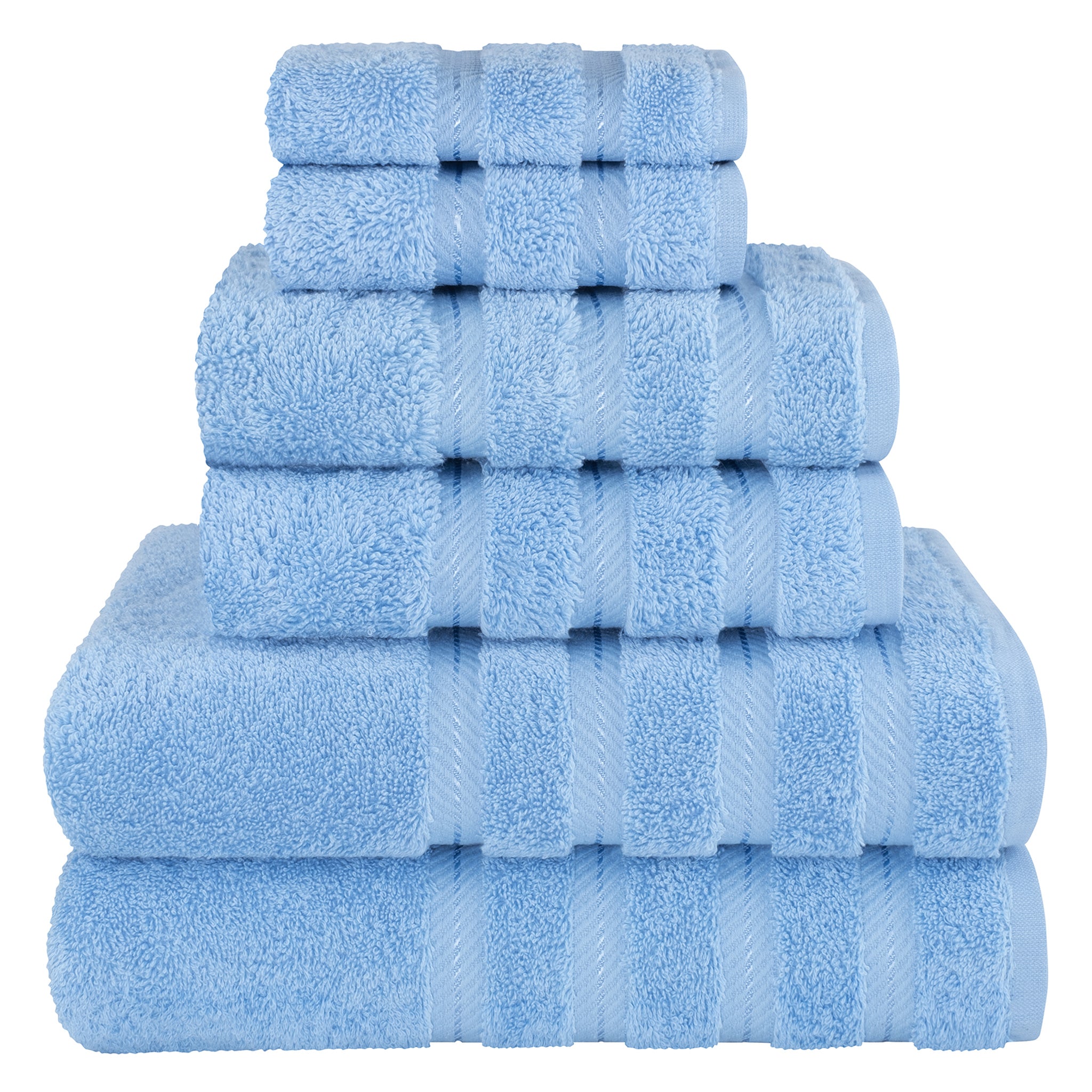 American Soft Linen 6 Piece Best Bath Towels Set 100% Cotton Turkish Towels with 20 Different Colors Sky-Blue-1