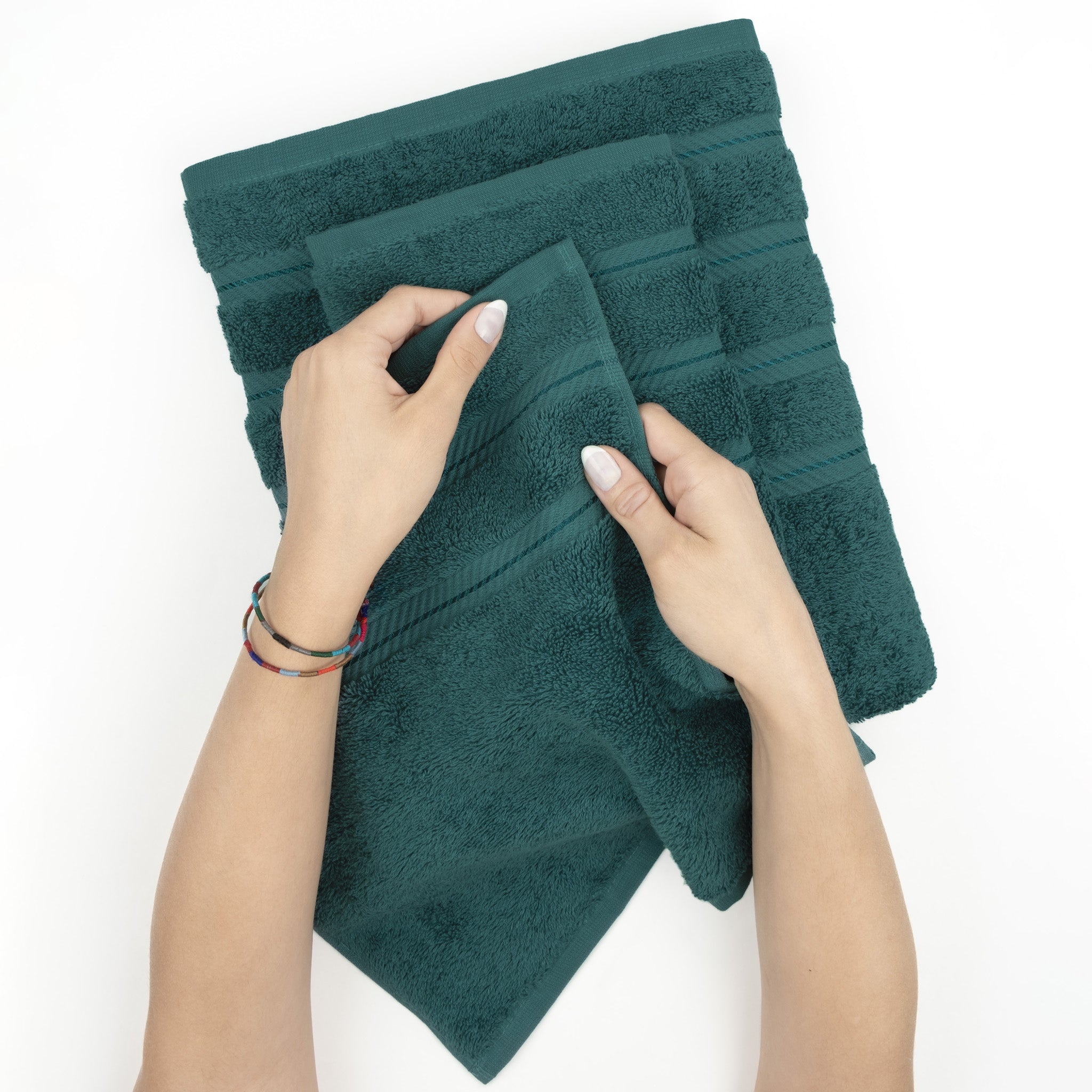 American Soft Linen 6 Piece Best Bath Towels Set 100% Cotton Turkish Towels with 20 Different Colors Teal-5