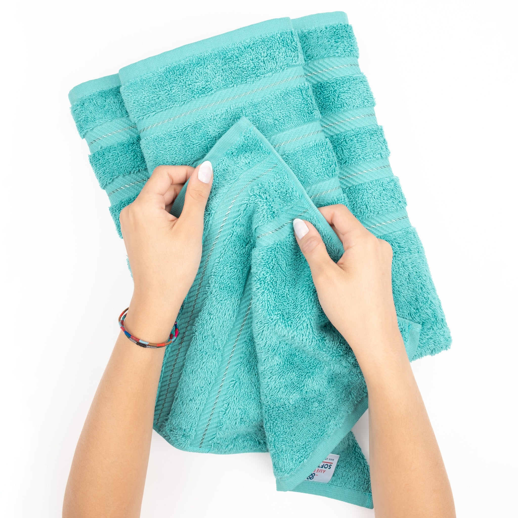 American Soft Linen 6 Piece Best Bath Towels Set 100% Cotton Turkish Towels with 20 Different Colors Turquoise-Blue-5