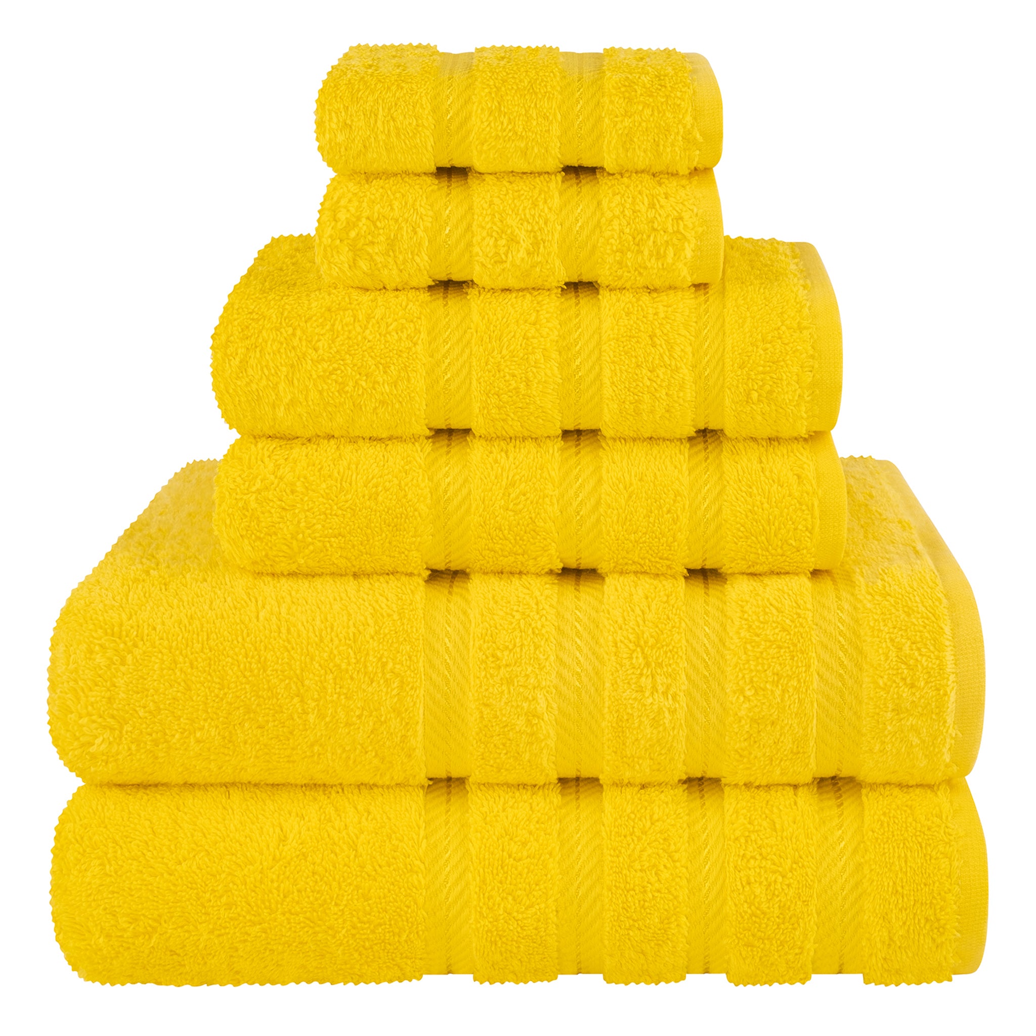American Soft Linen 6 Piece Best Bath Towels Set 100% Cotton Turkish Towels with 20 Different Colors Yellow-1