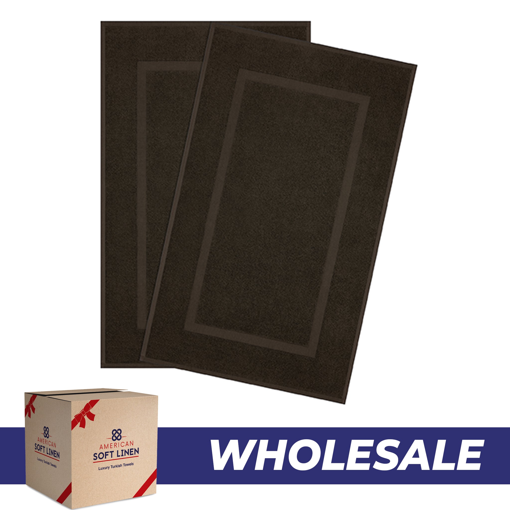 American Soft Linen Bekos 100% Cotton Bath Mat Set, 2 Piece 20x34 inches Wholesale Bath Rugs for Bathroom