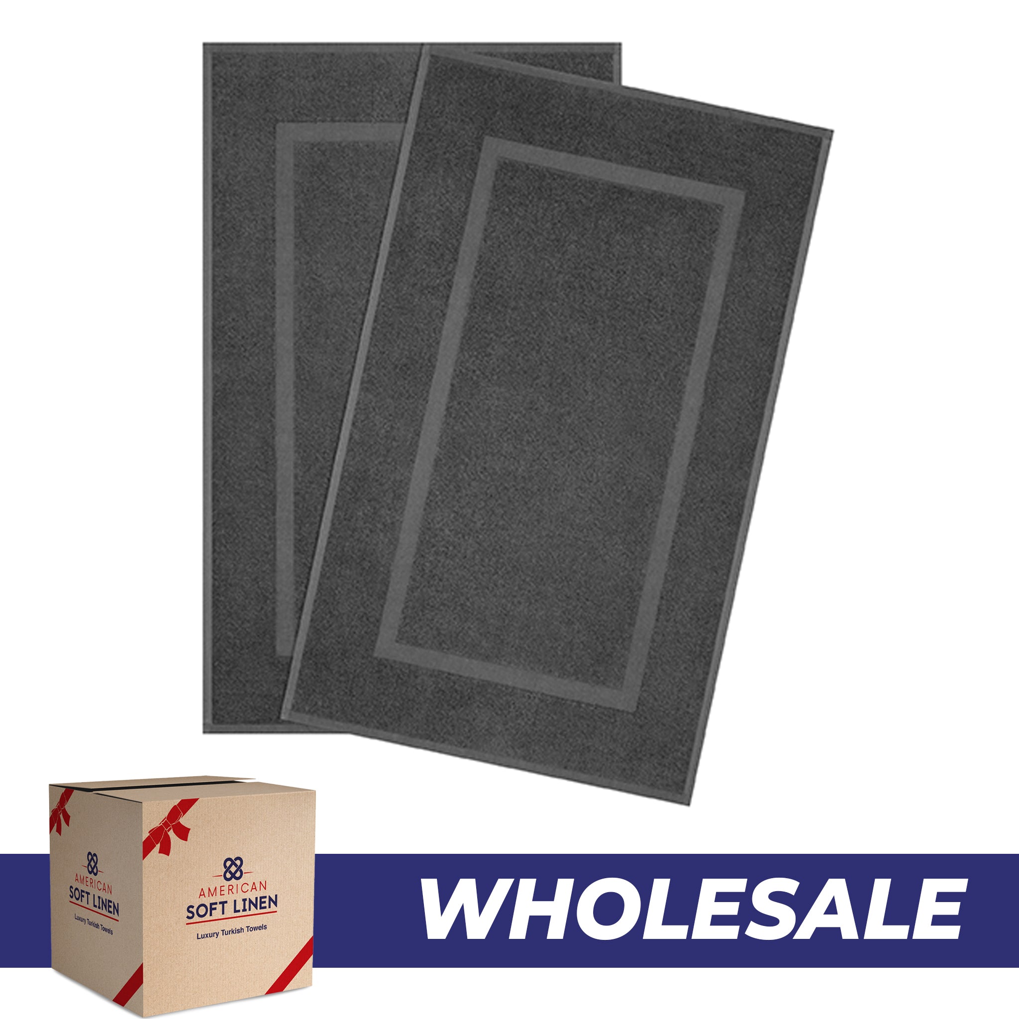 American Soft Linen Bekos 100% Cotton Bath Mat Set, 2 Piece 20x34 inches Wholesale Bath Rugs for Bathroom