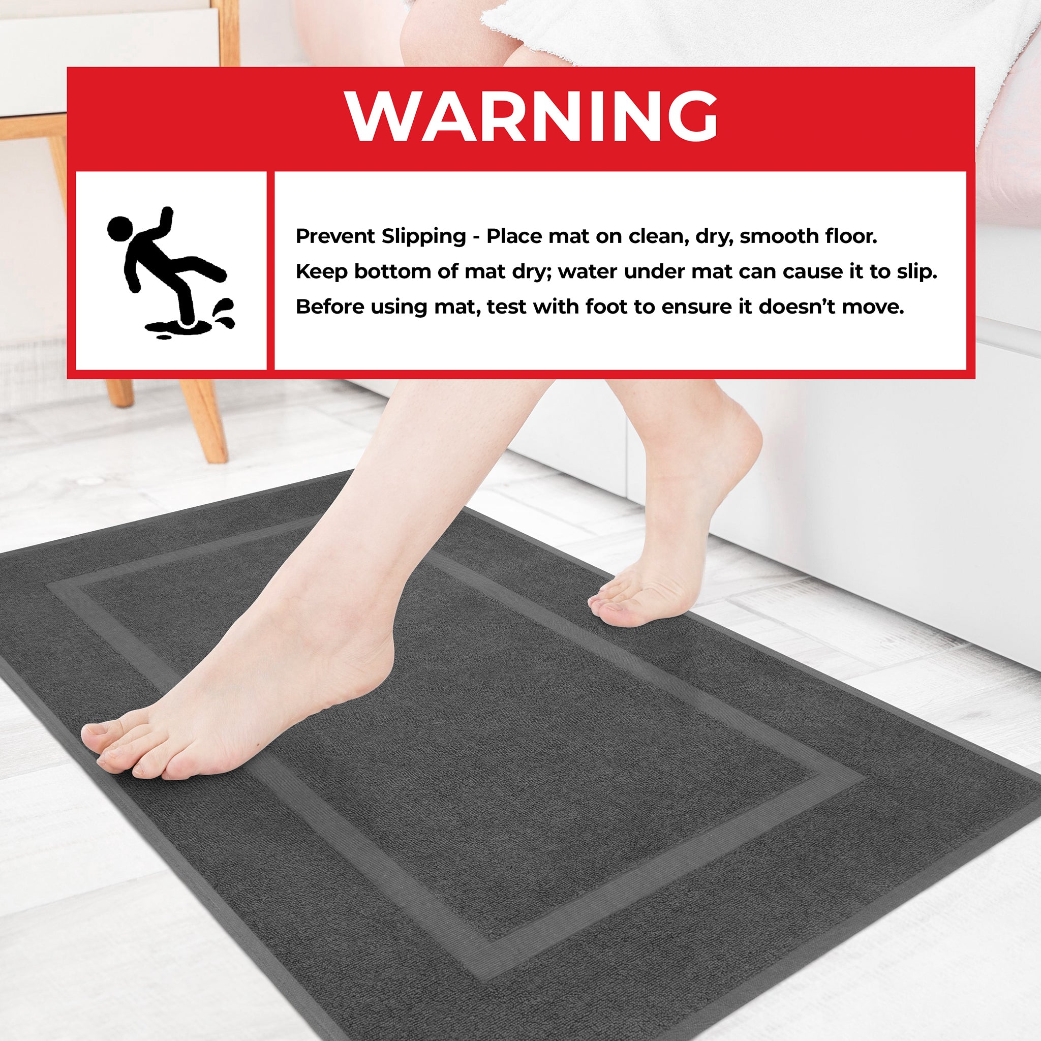 American Soft Linen Bekos 100% Cotton Bath Mat Set, 2 Piece 20x34 inches Wholesale Bath Rugs for Bathroom