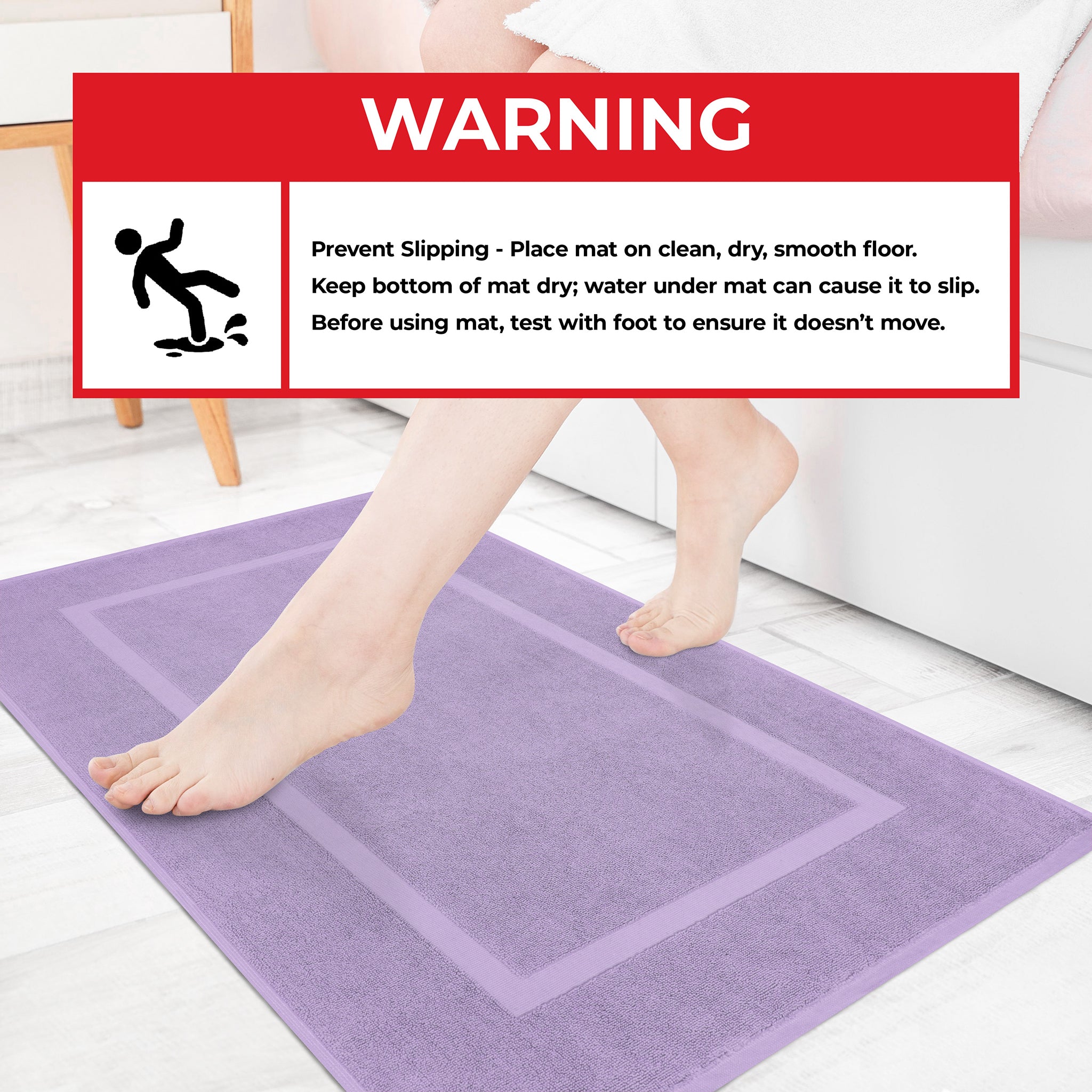 American Soft Linen Bekos 100% Cotton Bath Mat Set, 2 Piece 20x34 inches Wholesale Bath Rugs for Bathroom
