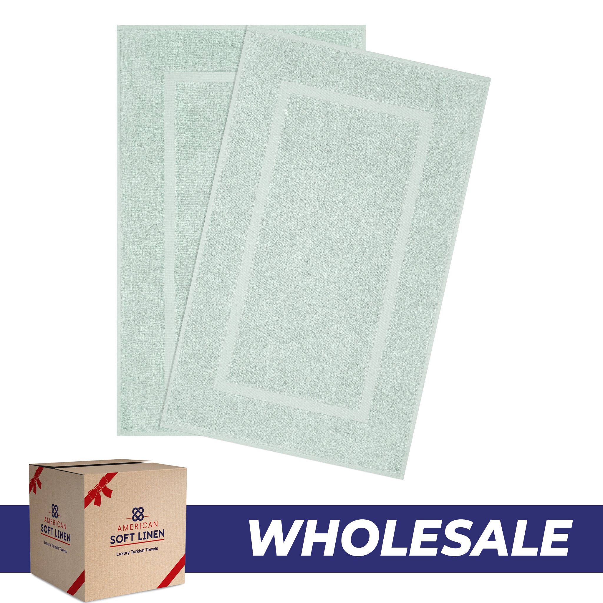 American Soft Linen Bekos 100% Cotton Bath Mat Set, 2 Piece 20x34 inches Wholesale Bath Rugs for Bathroom
