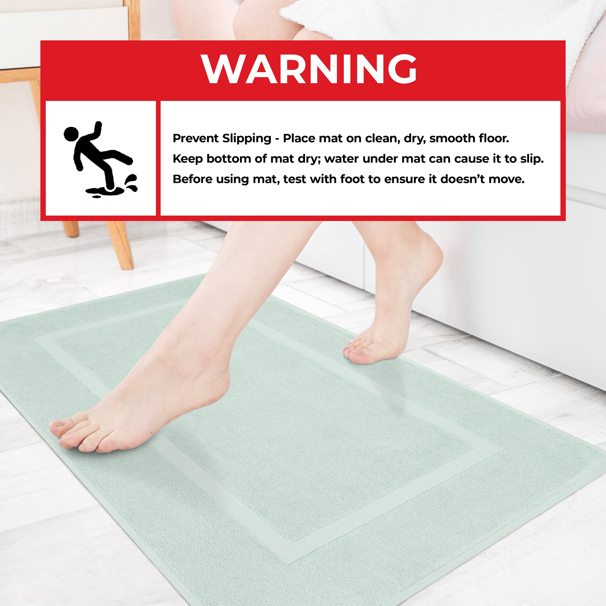 American Soft Linen Bekos 100% Cotton Bath Mat Set, 2 Piece 20x34 inches Wholesale Bath Rugs for Bathroom