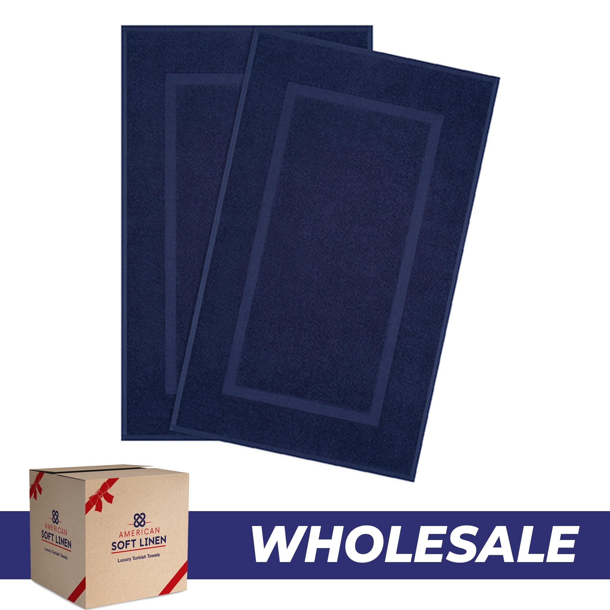 American Soft Linen Bekos 100% Cotton Bath Mat Set, 2 Piece 20x34 inches Wholesale Bath Rugs for Bathroom