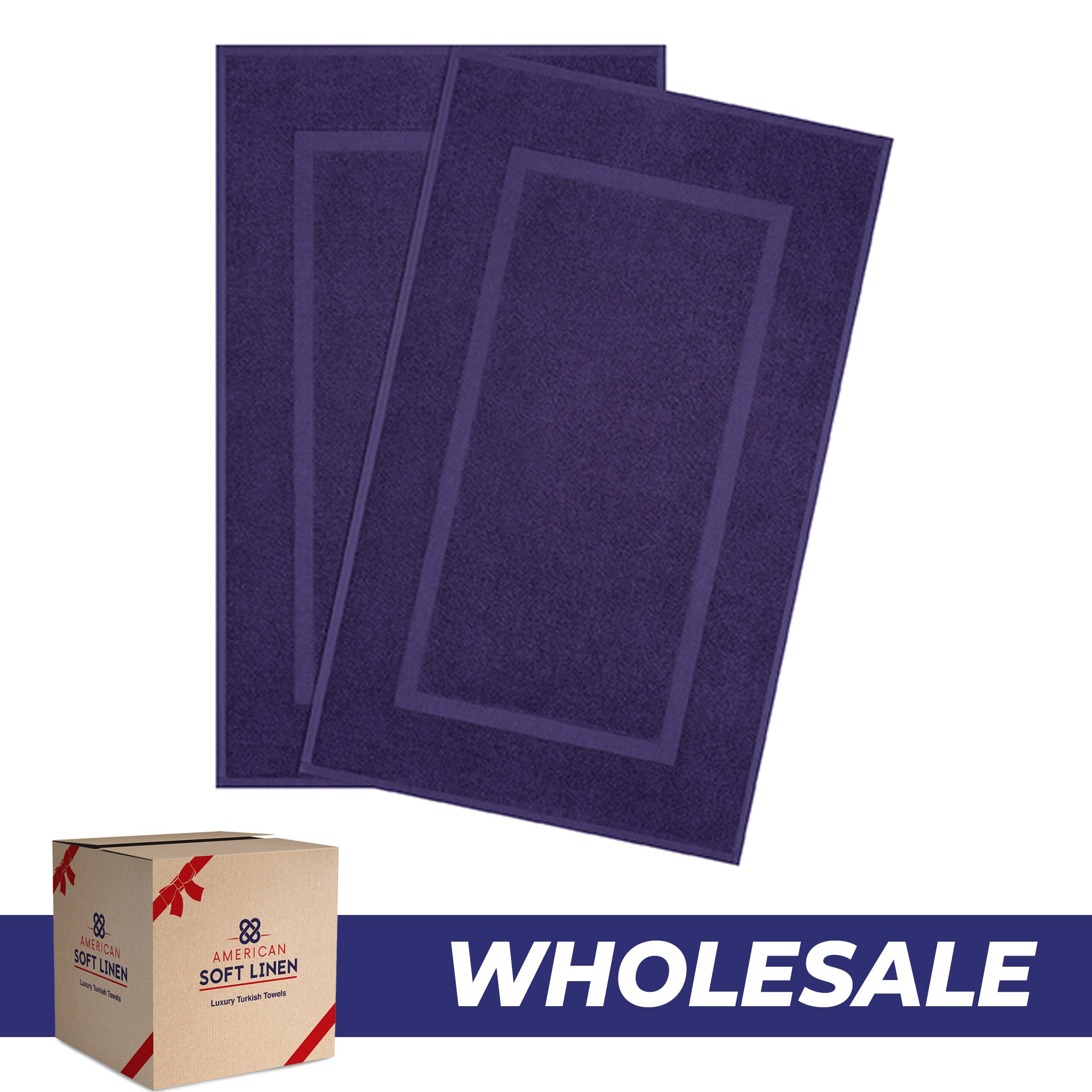 American Soft Linen Bekos 100% Cotton Bath Mat Set, 2 Piece 20x34 inches Wholesale Bath Rugs for Bathroom