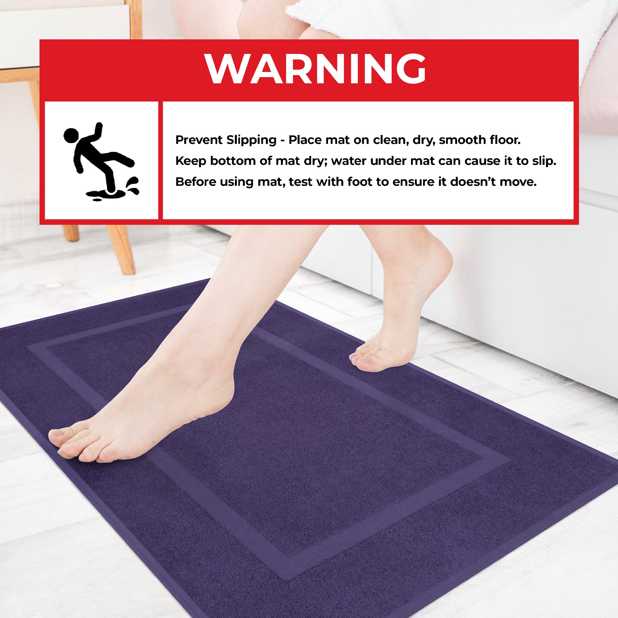 American Soft Linen Bekos 100% Cotton Bath Mat Set, 2 Piece 20x34 inches Wholesale Bath Rugs for Bathroom