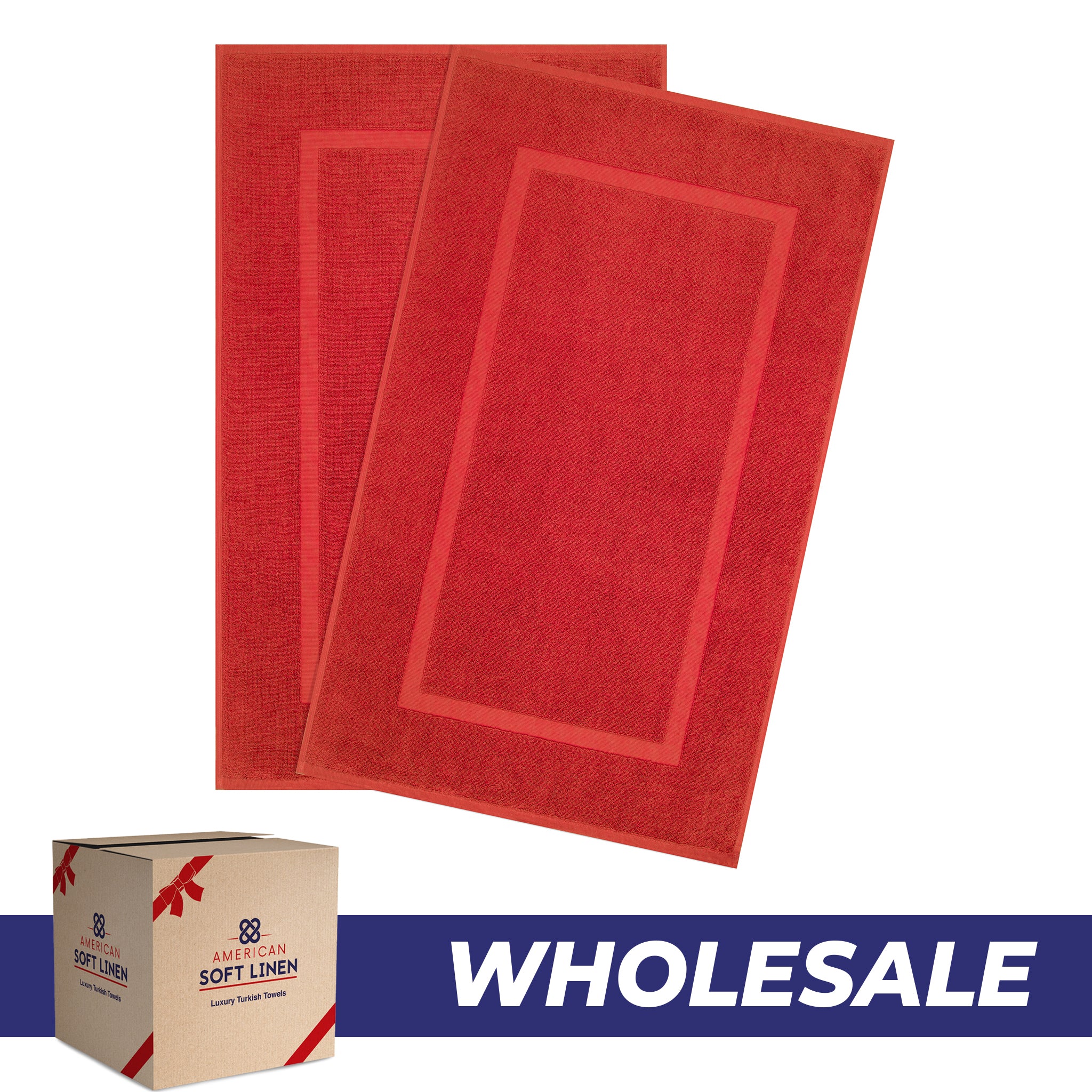 American Soft Linen Bekos 100% Cotton Bath Mat Set, 2 Piece 20x34 inches Wholesale Bath Rugs for Bathroom