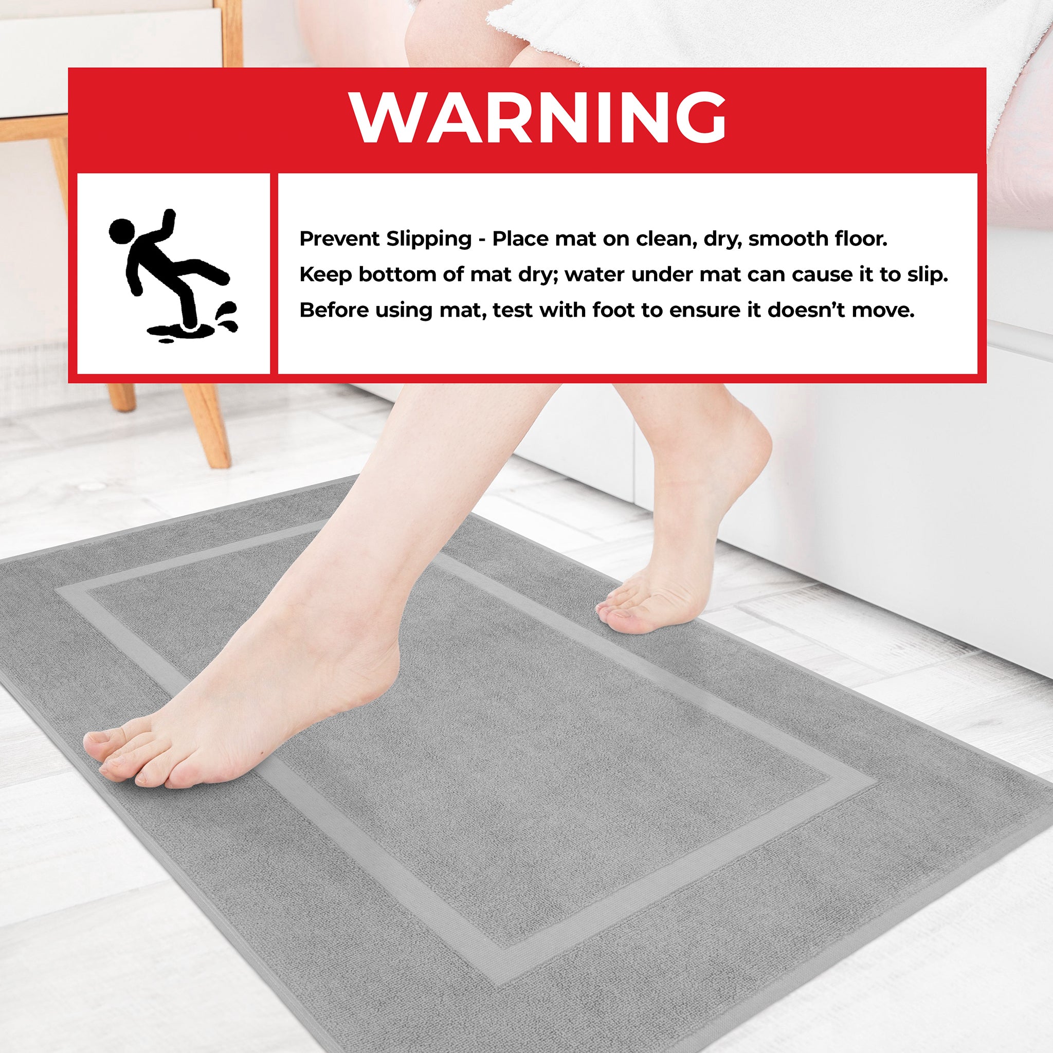 American Soft Linen Bekos 100% Cotton Bath Mat Set, 2 Piece 20x34 inches Wholesale Bath Rugs for Bathroom