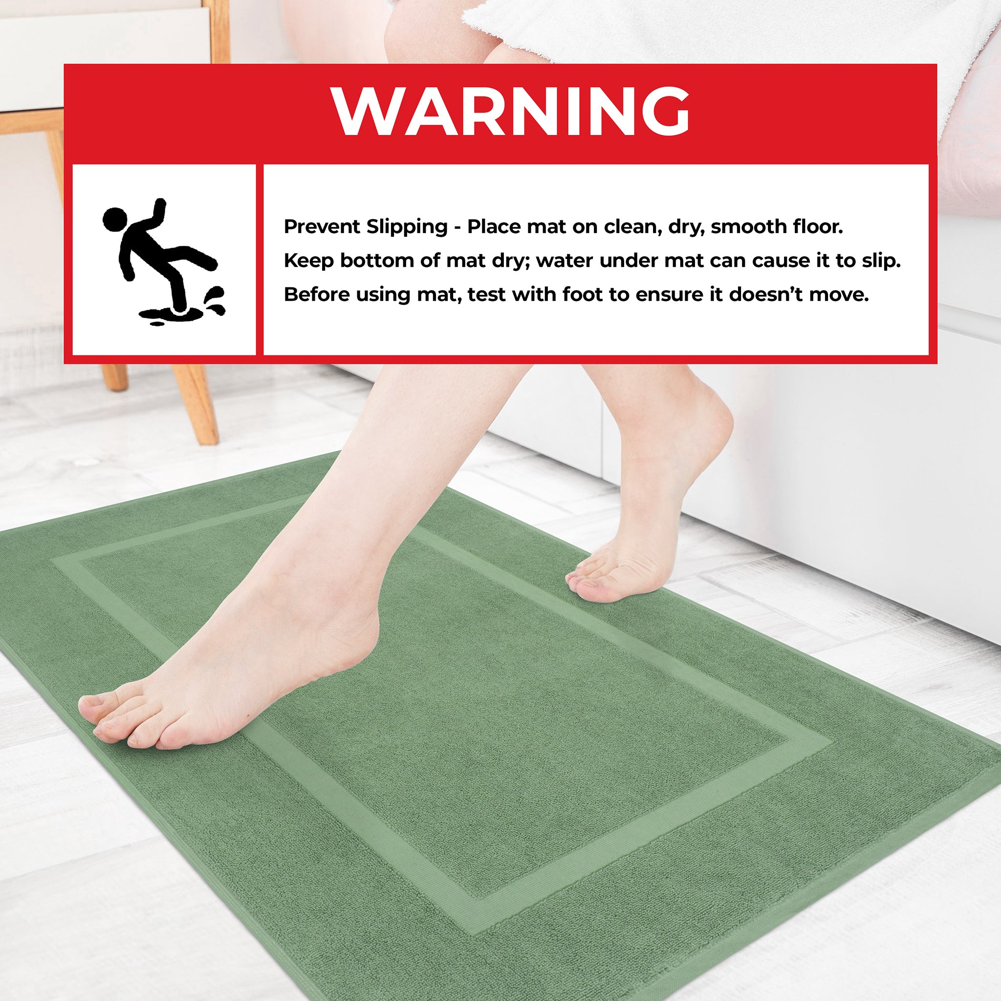 American Soft Linen Bekos 100% Cotton Bath Mat Set, 2 Piece 20x34 inches Wholesale Bath Rugs for Bathroom