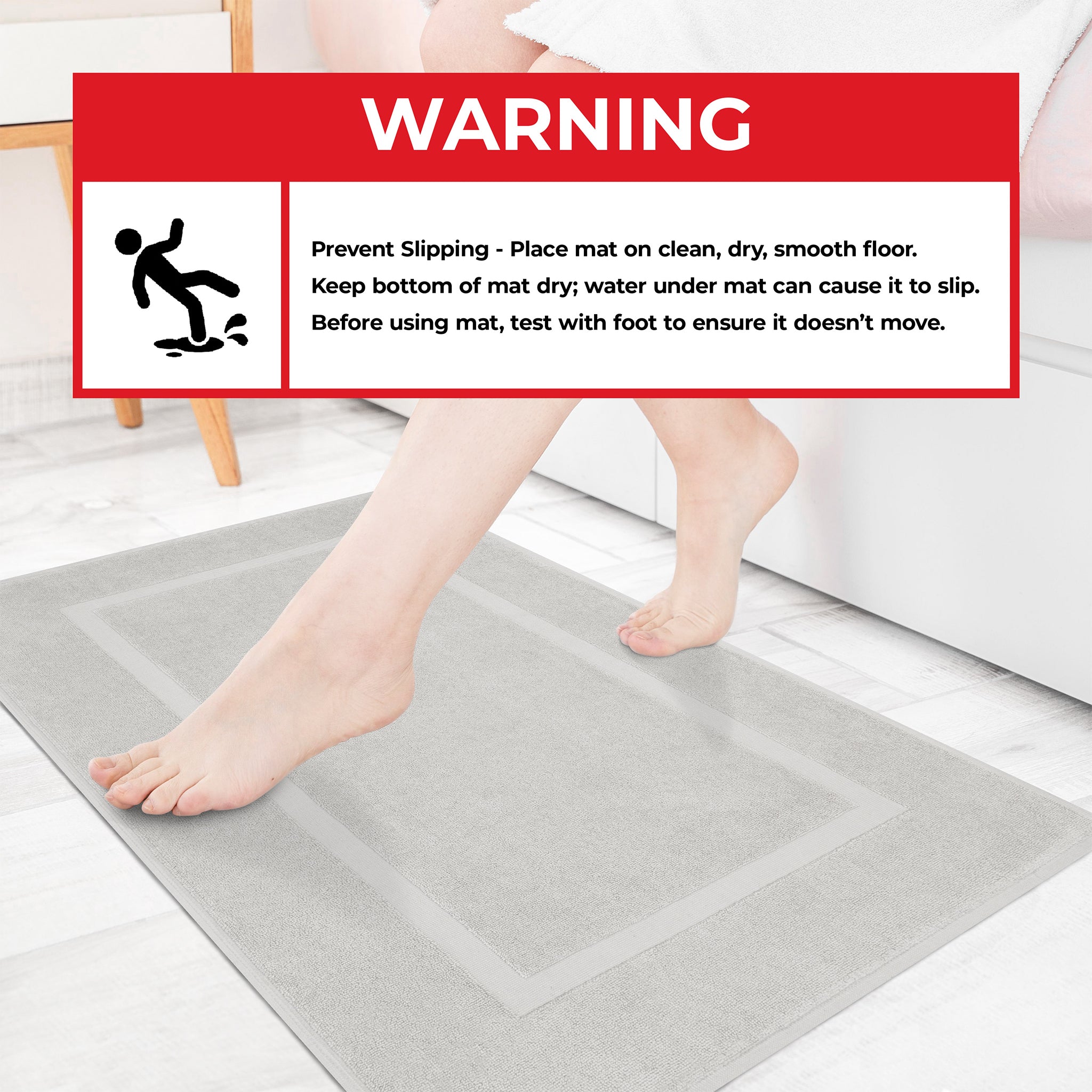 American Soft Linen Bekos 100% Cotton Bath Mat Set, 2 Piece 20x34 inches Wholesale Bath Rugs for Bathroom