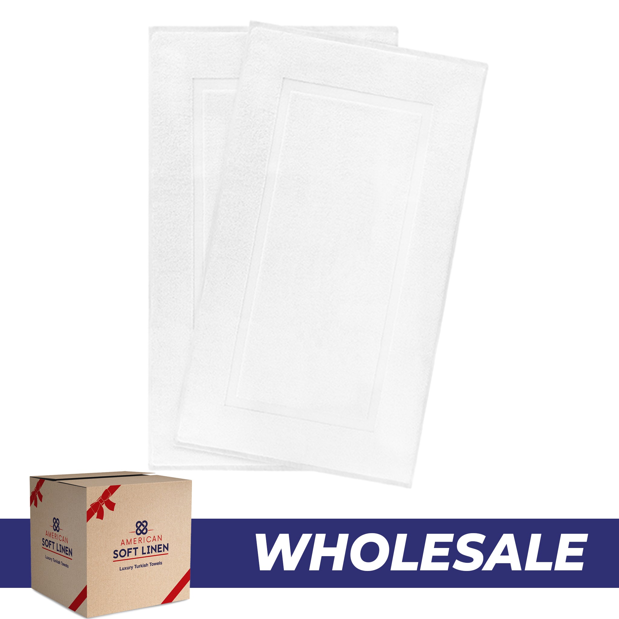 American Soft Linen Bekos 100% Cotton Bath Mat Set, 2 Piece 20x34 inches Wholesale Bath Rugs for Bathroom