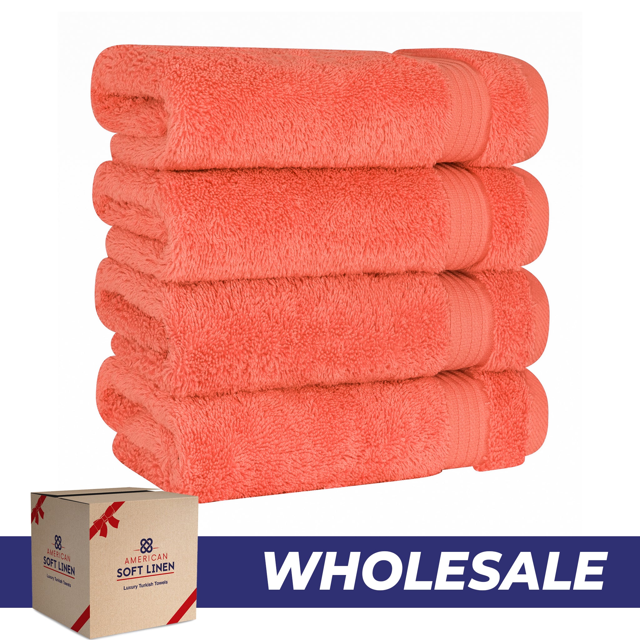 American Soft Linen Bekos 100% Cotton Turkish 4-Piece Hand Towel Sets, Wholesale Luxury Hand Towels