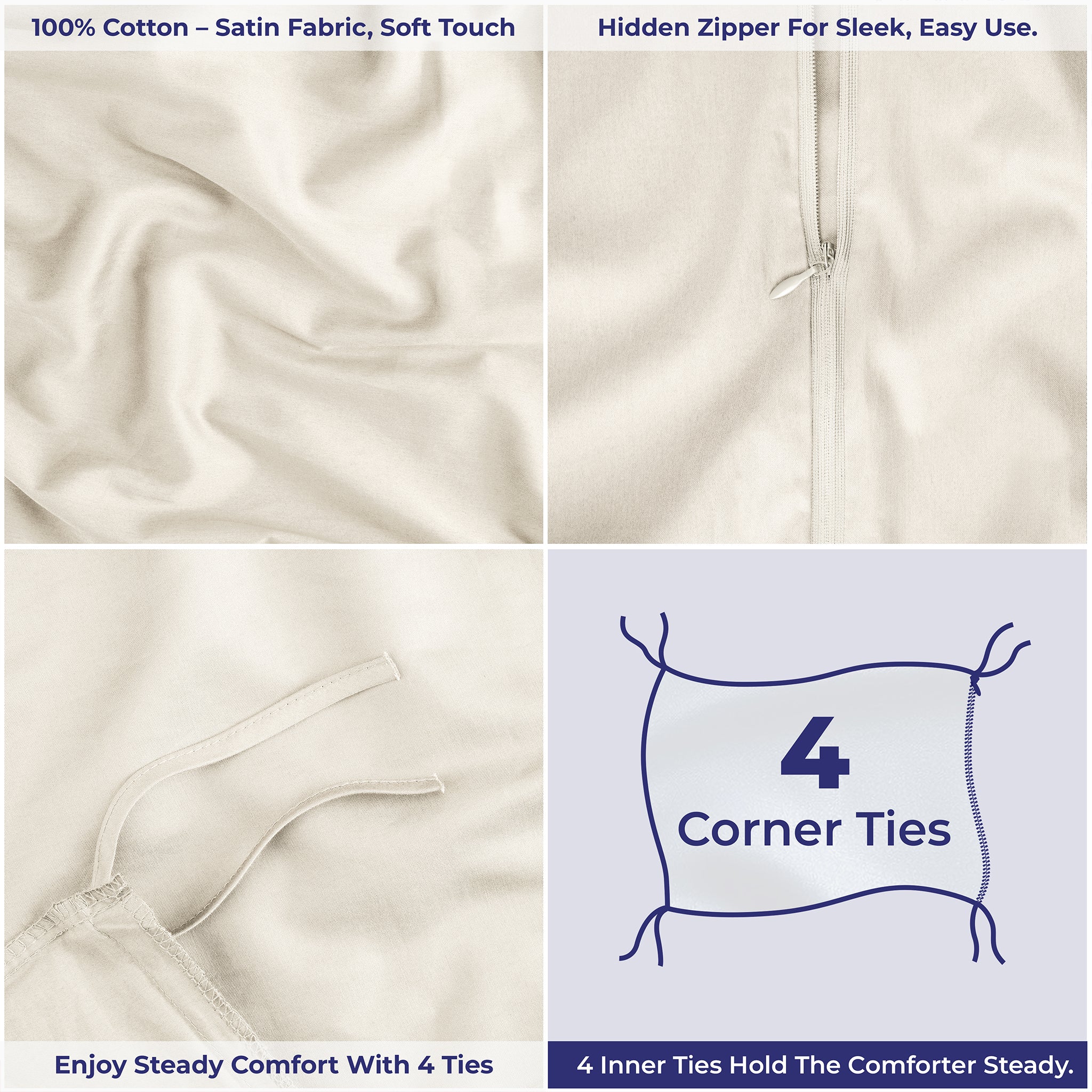 American Soft Linen Luxury 100% Cotton Sateen Weave Duvet Cover Set, Wholesale Bedding Sets