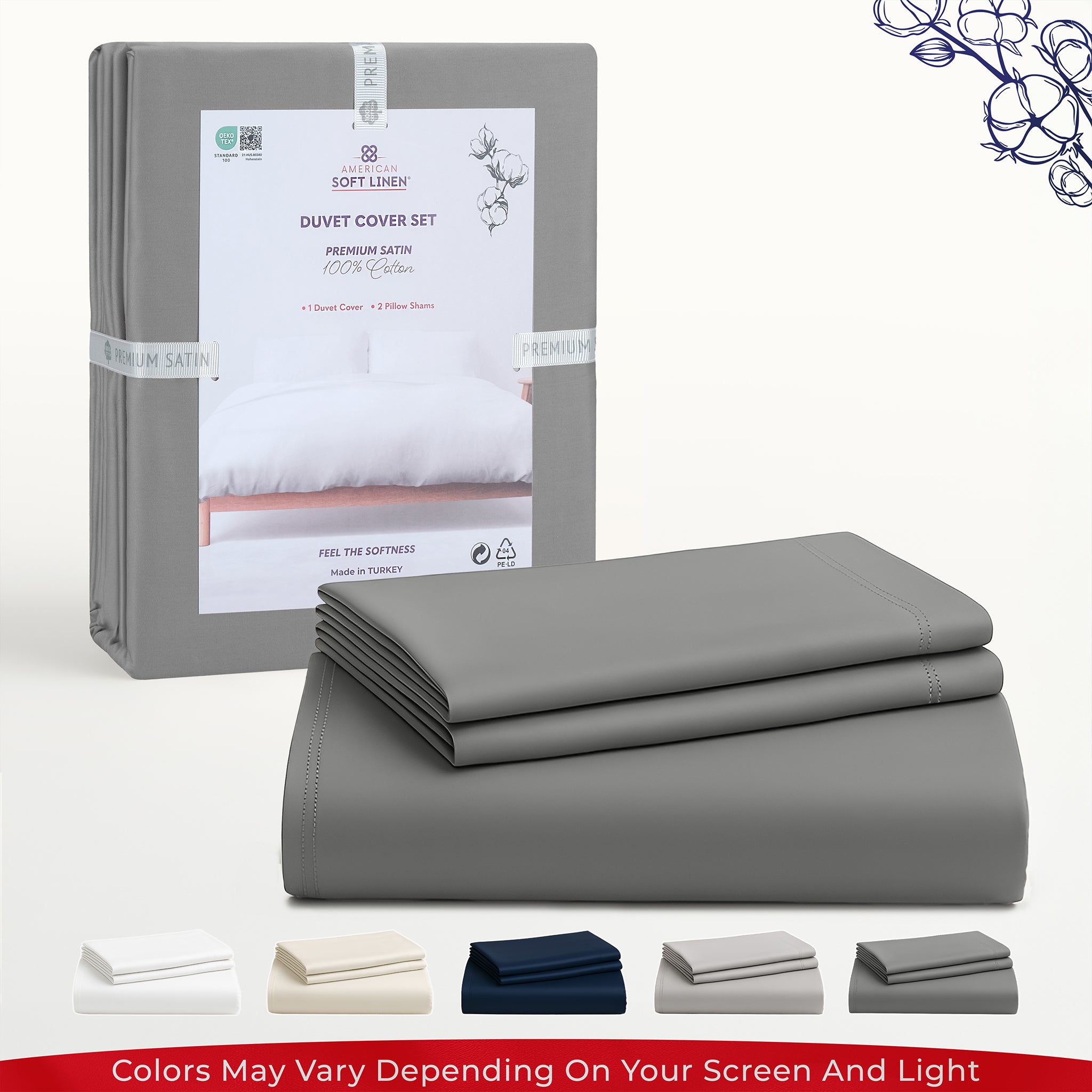 American Soft Linen Luxury 100% Cotton Sateen Weave Duvet Cover Set, Wholesale Bedding Sets