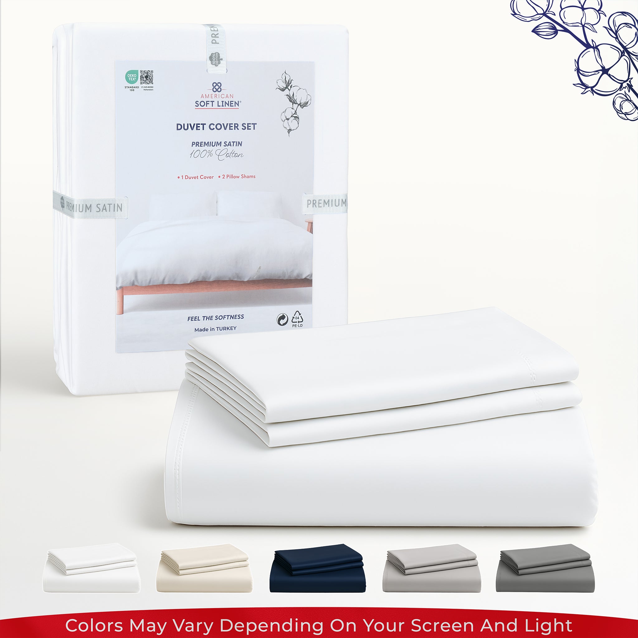 American Soft Linen Luxury 100% Cotton Sateen Weave Duvet Cover Set, Wholesale Bedding Sets