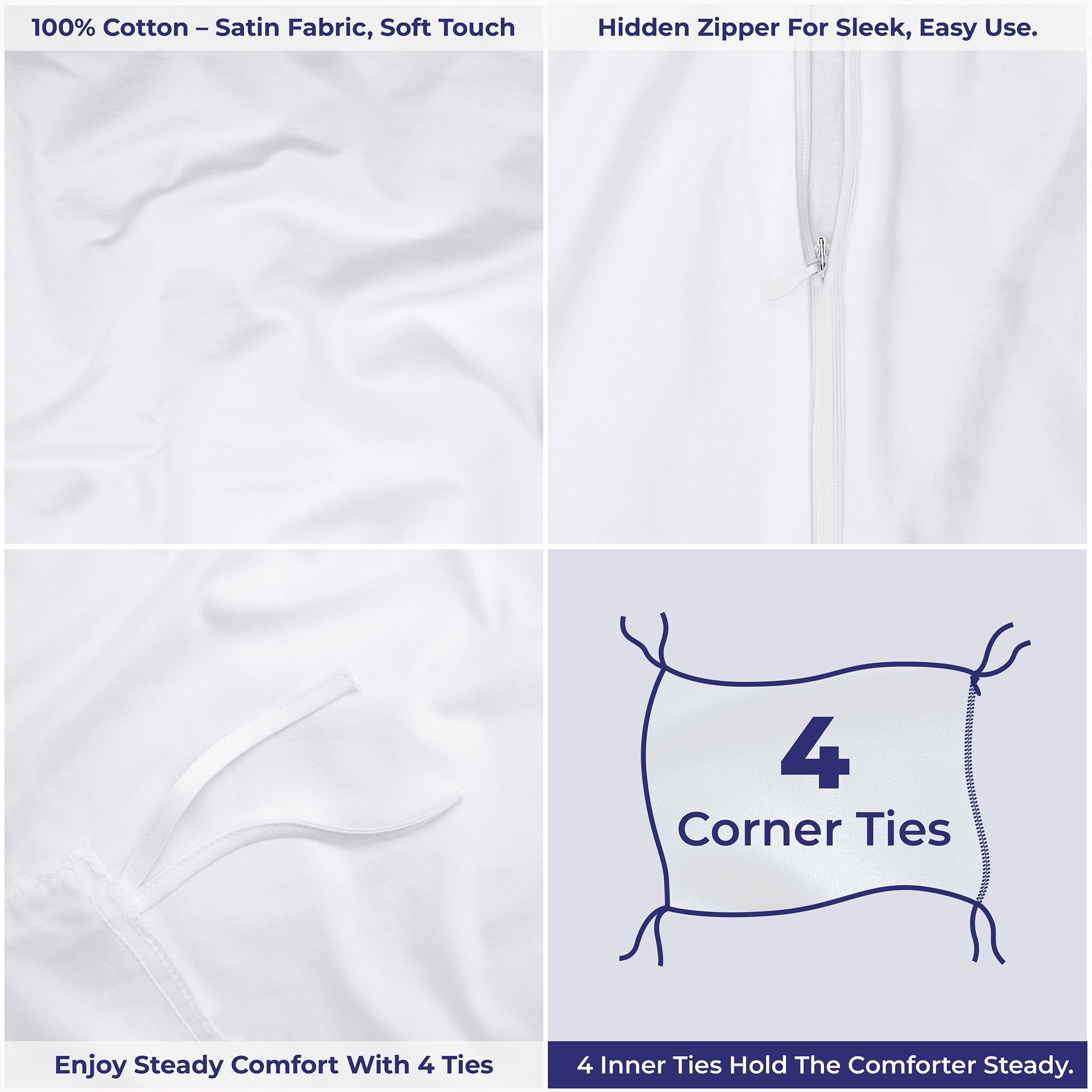 American Soft Linen Luxury 100% Cotton Sateen Weave Duvet Cover Set, Wholesale Bedding Sets