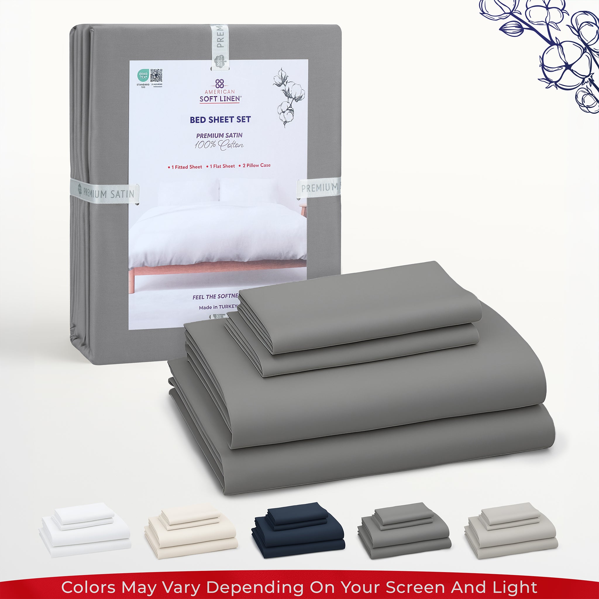 American Soft Linen Luxury 100% Cotton Sateen Weave Sheets Set - Wholesale Bed Sheet Sets