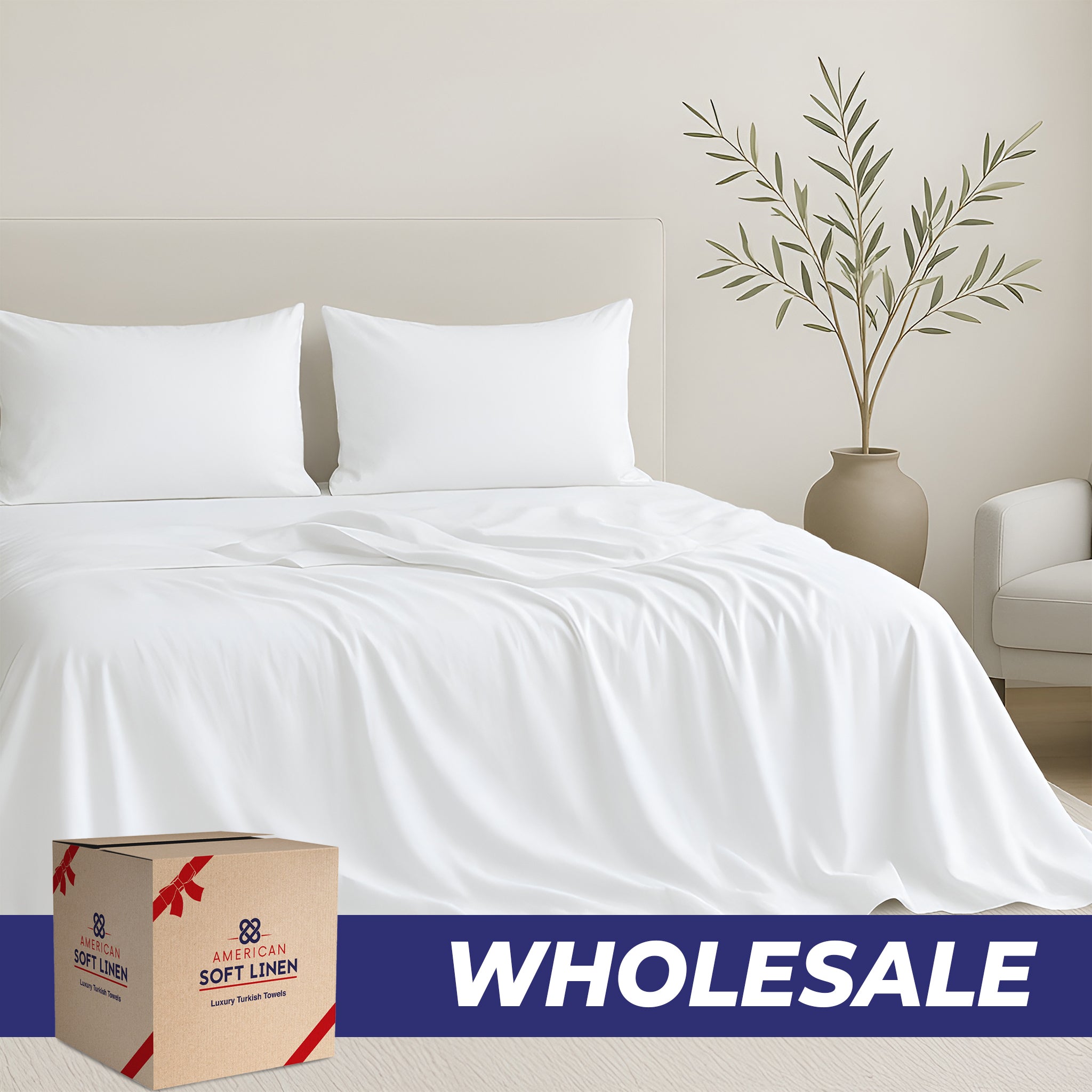 American Soft Linen Luxury 100% Cotton Sateen Weave Sheets Set - Wholesale Bed Sheet Sets