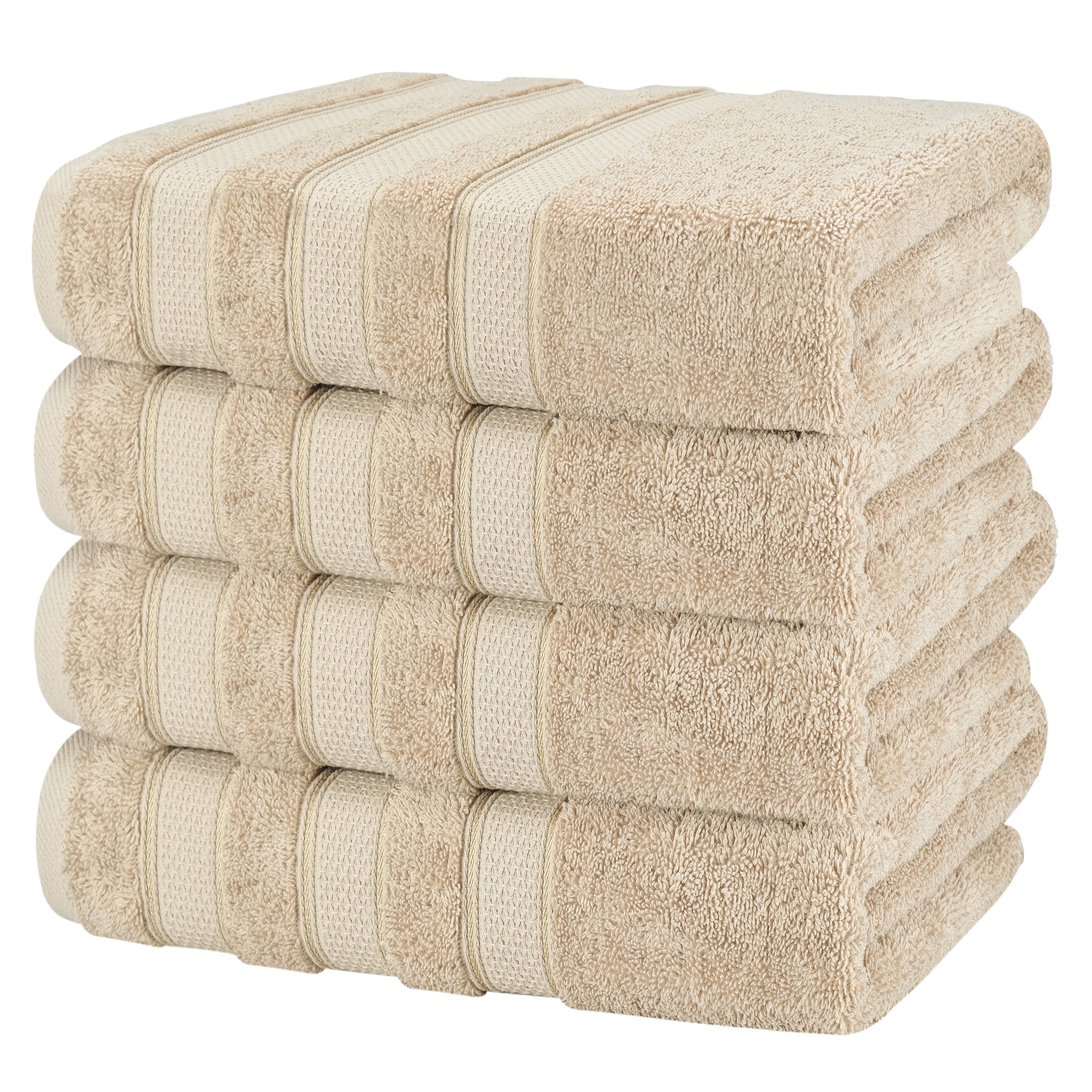 American Soft Linen Salem 4-Pack Bath Towel Sets, 100% Cotton Luxury Turkish Towels, Super Soft, Absorbent, Premium Wholesale Bath Towels - Beige 5