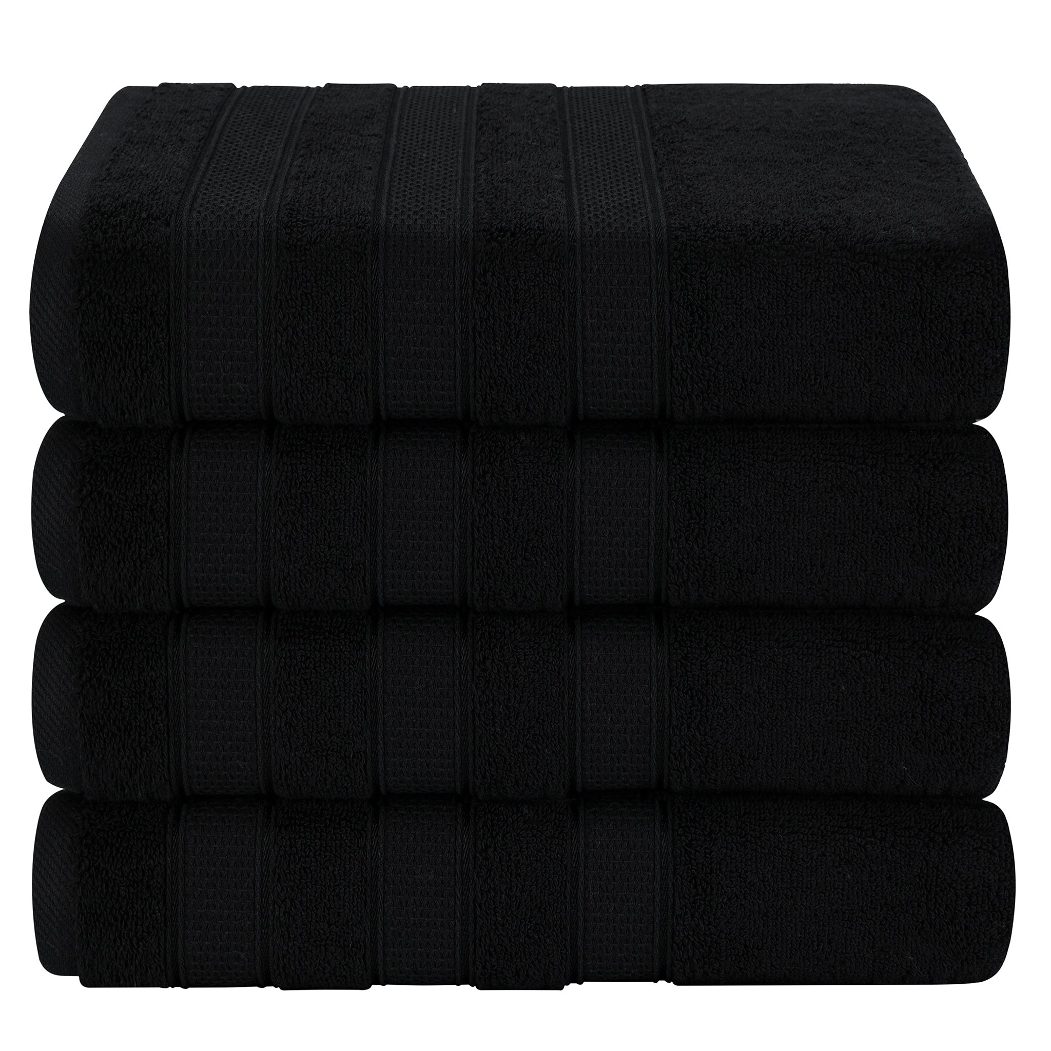 American Soft Linen Salem 4-Pack Bath Towel Sets, 100% Cotton Luxury Turkish Towels, Super Soft, Absorbent, Premium Wholesale Bath Towels - Black 1