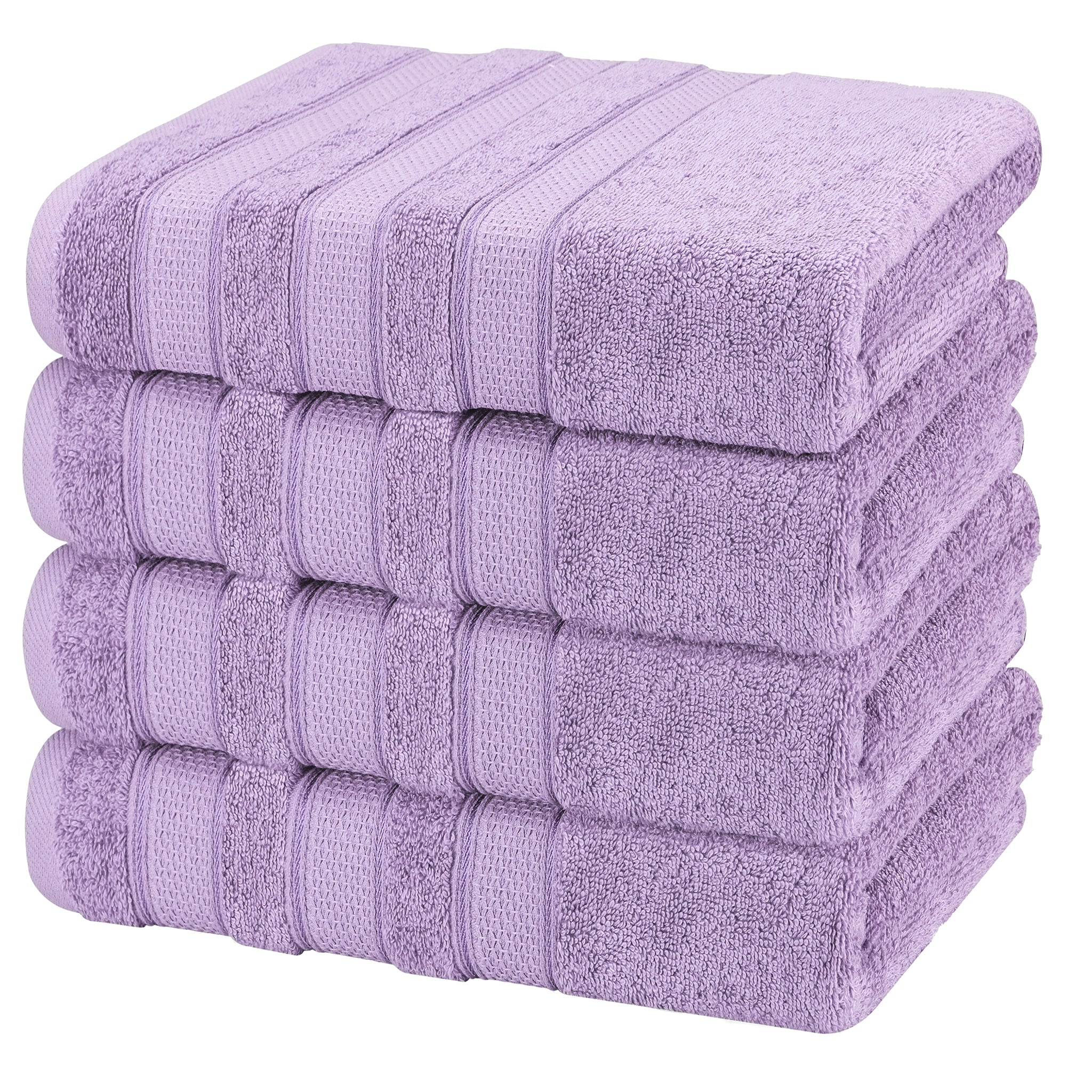 American Soft Linen Salem 4-Pack Bath Towel Sets, 100% Cotton Luxury Turkish Towels, Super Soft, Absorbent, Premium Wholesale Bath Towels - Lilac 5