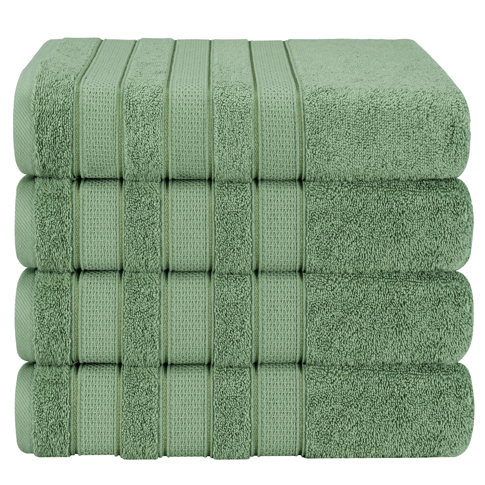 American Soft Linen Salem 4-Pack Bath Towel Sets, 100% Cotton Luxury Turkish Towels, Super Soft, Absorbent, Premium Wholesale Bath Towels - Sage Green 1